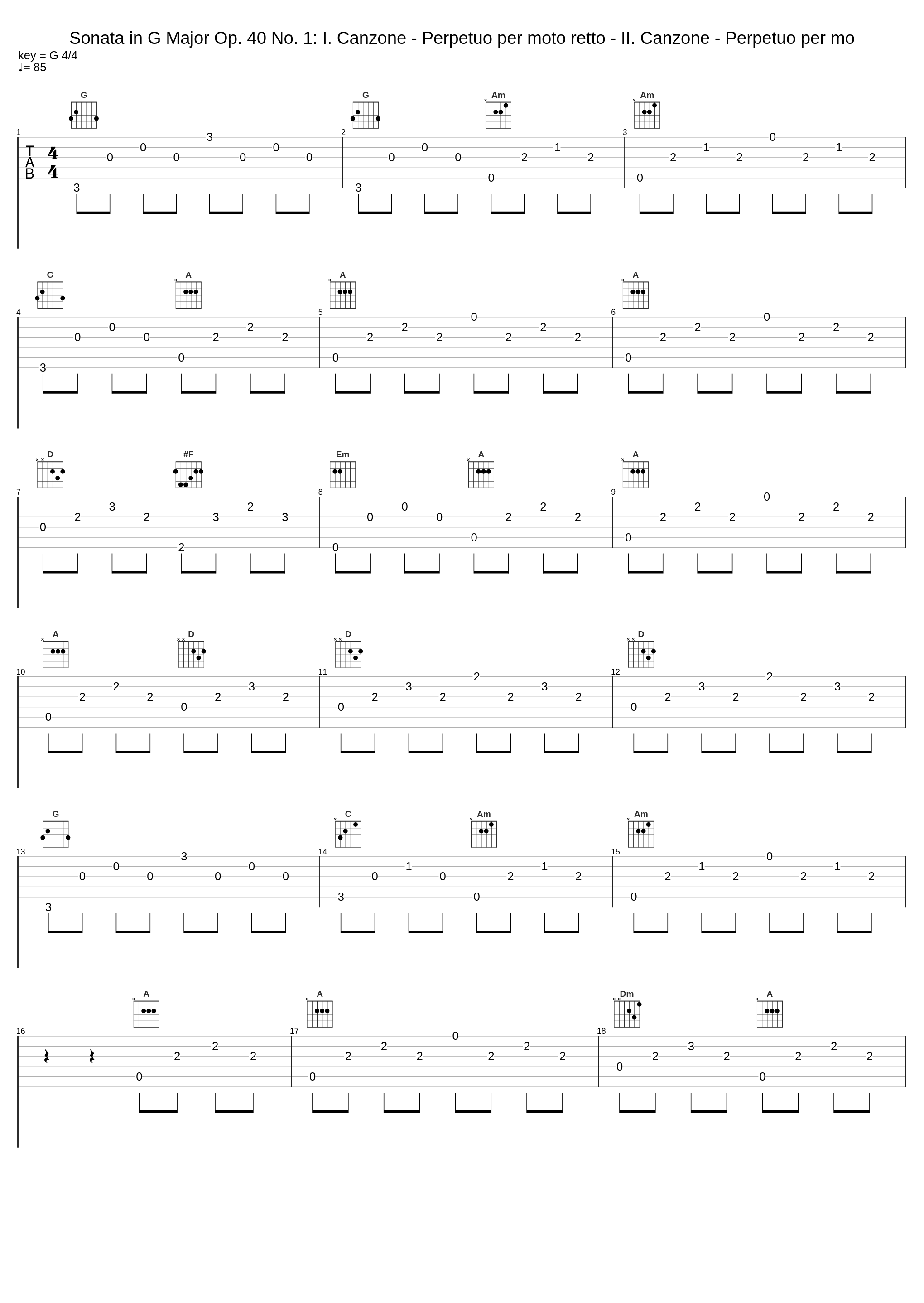 Sonata in G Major Op. 40 No. 1: I. Canzone - Perpetuo per moto retto - II. Canzone - Perpetuo per mo_Pietro Spada,Muzio Clementi_1