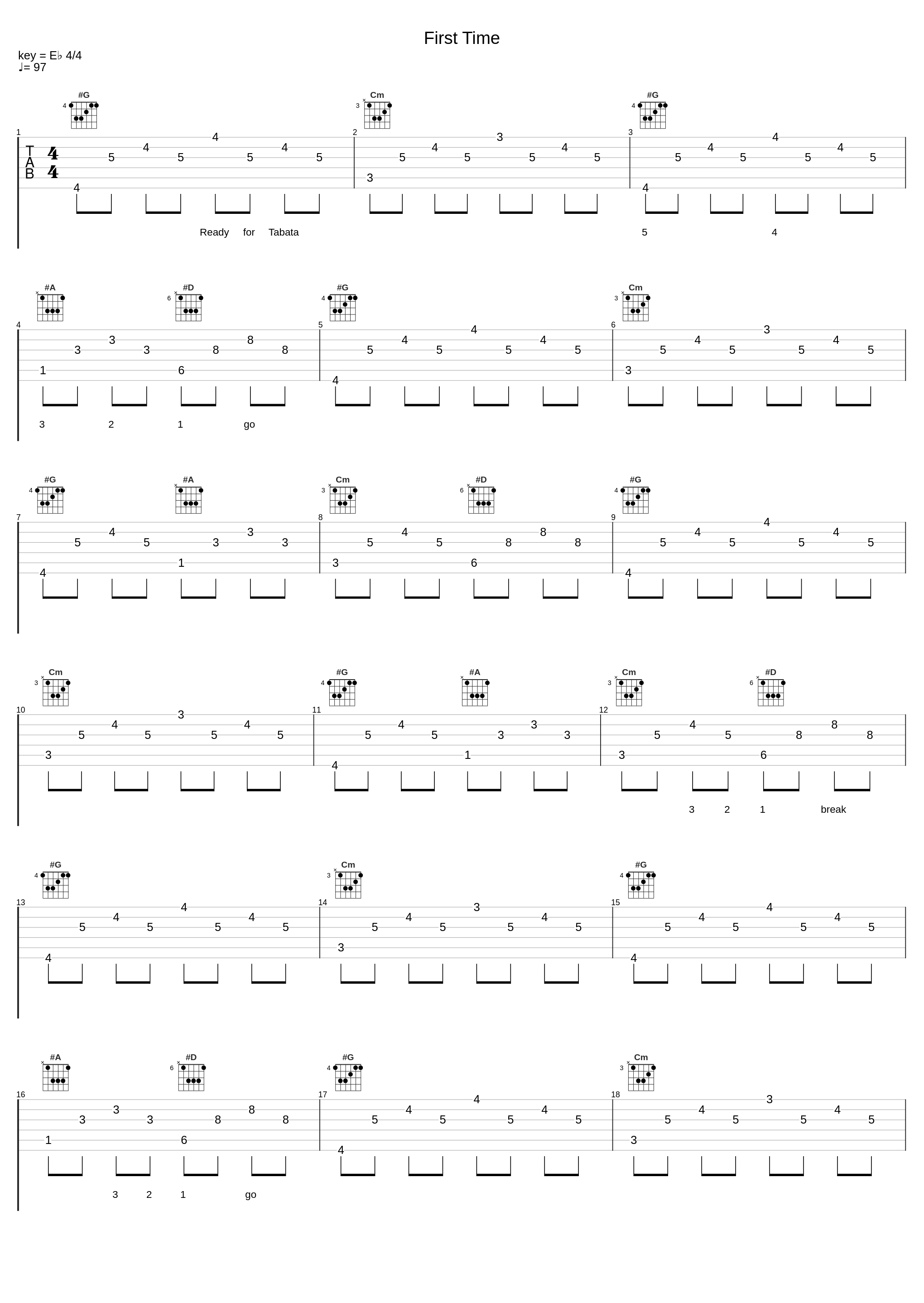 First Time_Tabata Music_1