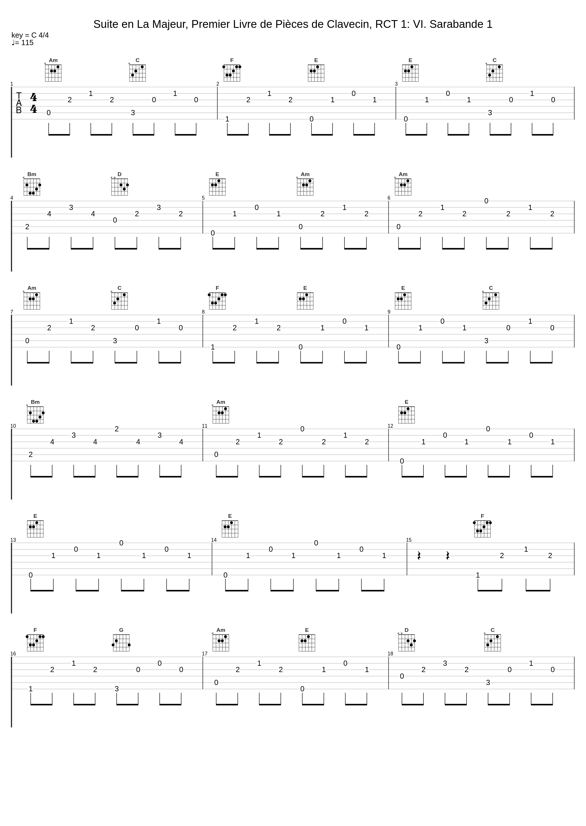 Suite en La Majeur, Premier Livre de Pièces de Clavecin, RCT 1: VI. Sarabande 1_Alexander Paley_1