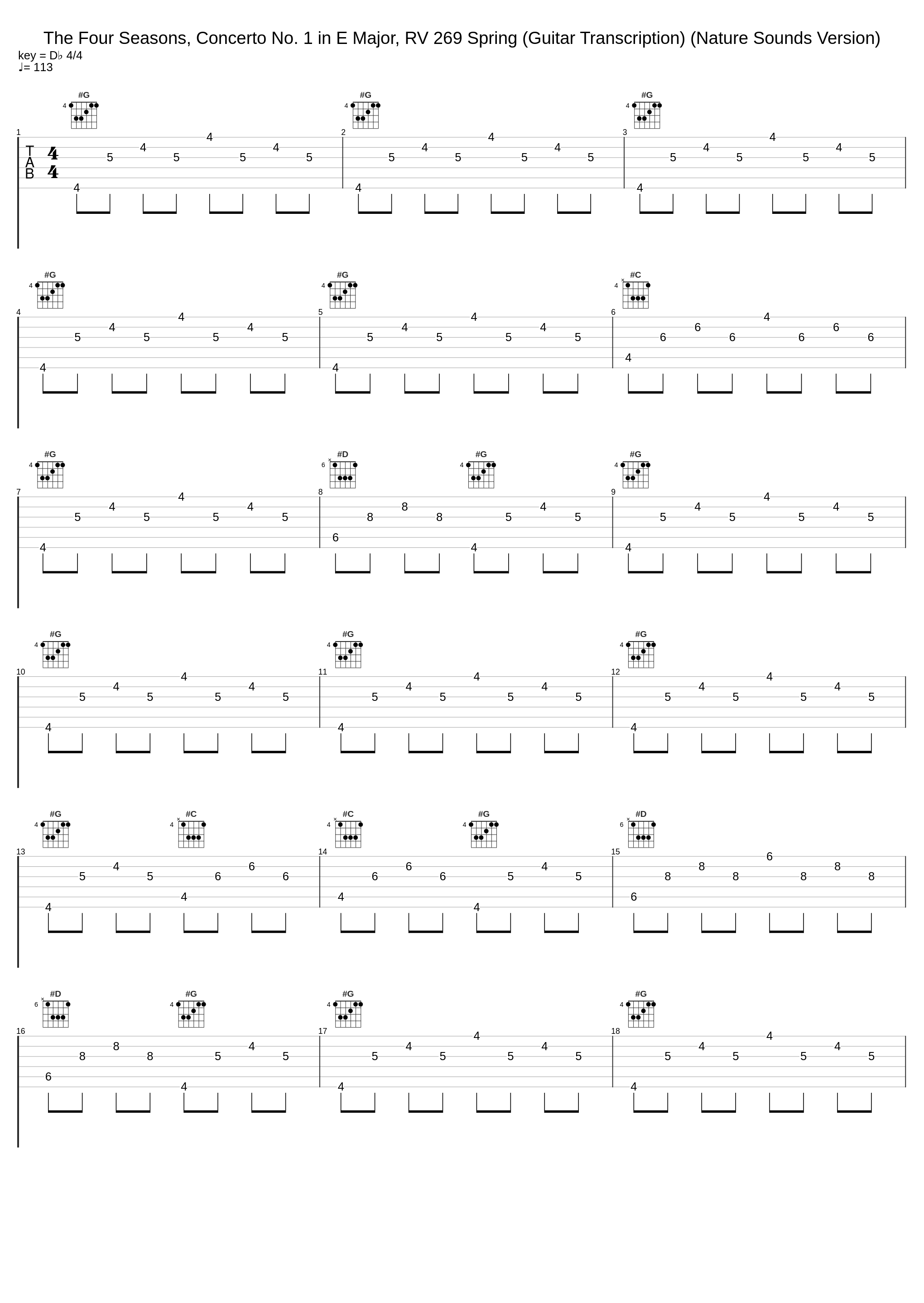 The Four Seasons, Concerto No. 1 in E Major, RV 269 Spring (Guitar Transcription) (Nature Sounds Version)_Classical Music DEA Channel,Guitar Music DEA Channel,Classical Music for Studying DEA Channel,Antonio Vivaldi_1