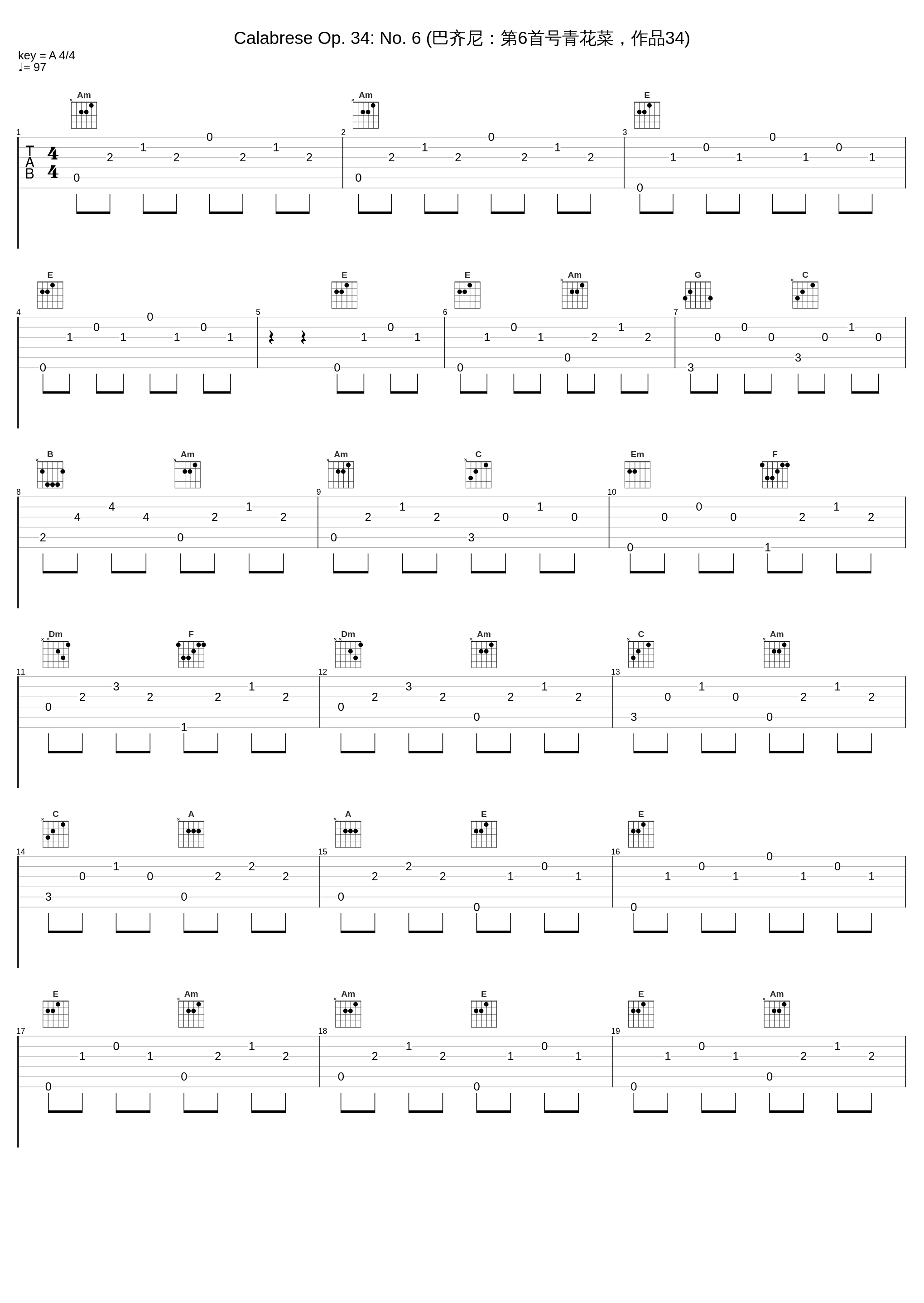 Calabrese Op. 34:  No. 6 (巴齐尼：第6首号青花菜，作品34)_Alessio Bidoli,Antonio Bazzini_1