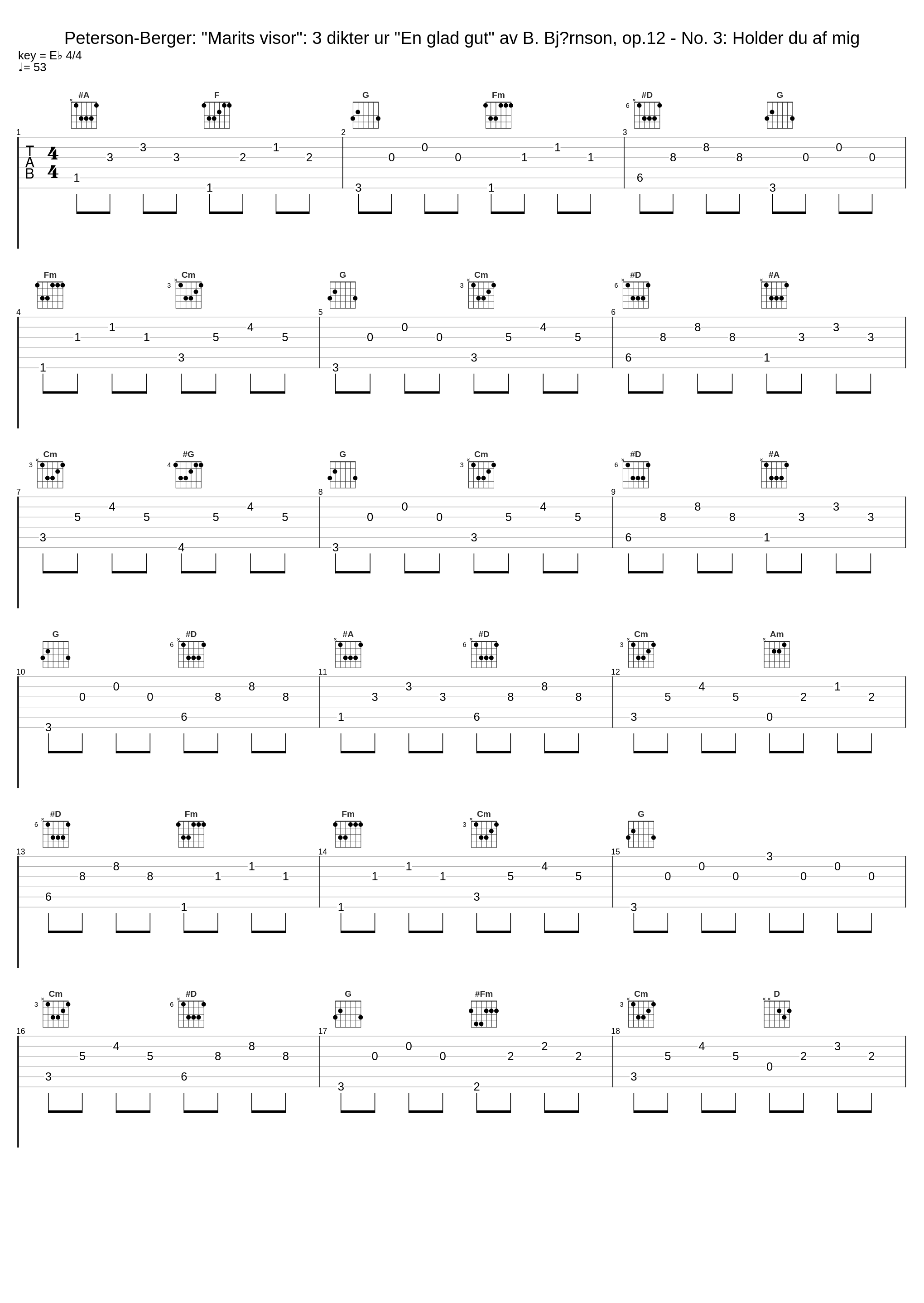 Peterson-Berger: "Marits visor": 3 dikter ur "En glad gut" av B. Bj¢rnson, op.12 - No. 3: Holder du af mig_Anne Sofie von Otter,Bengt Forsberg_1