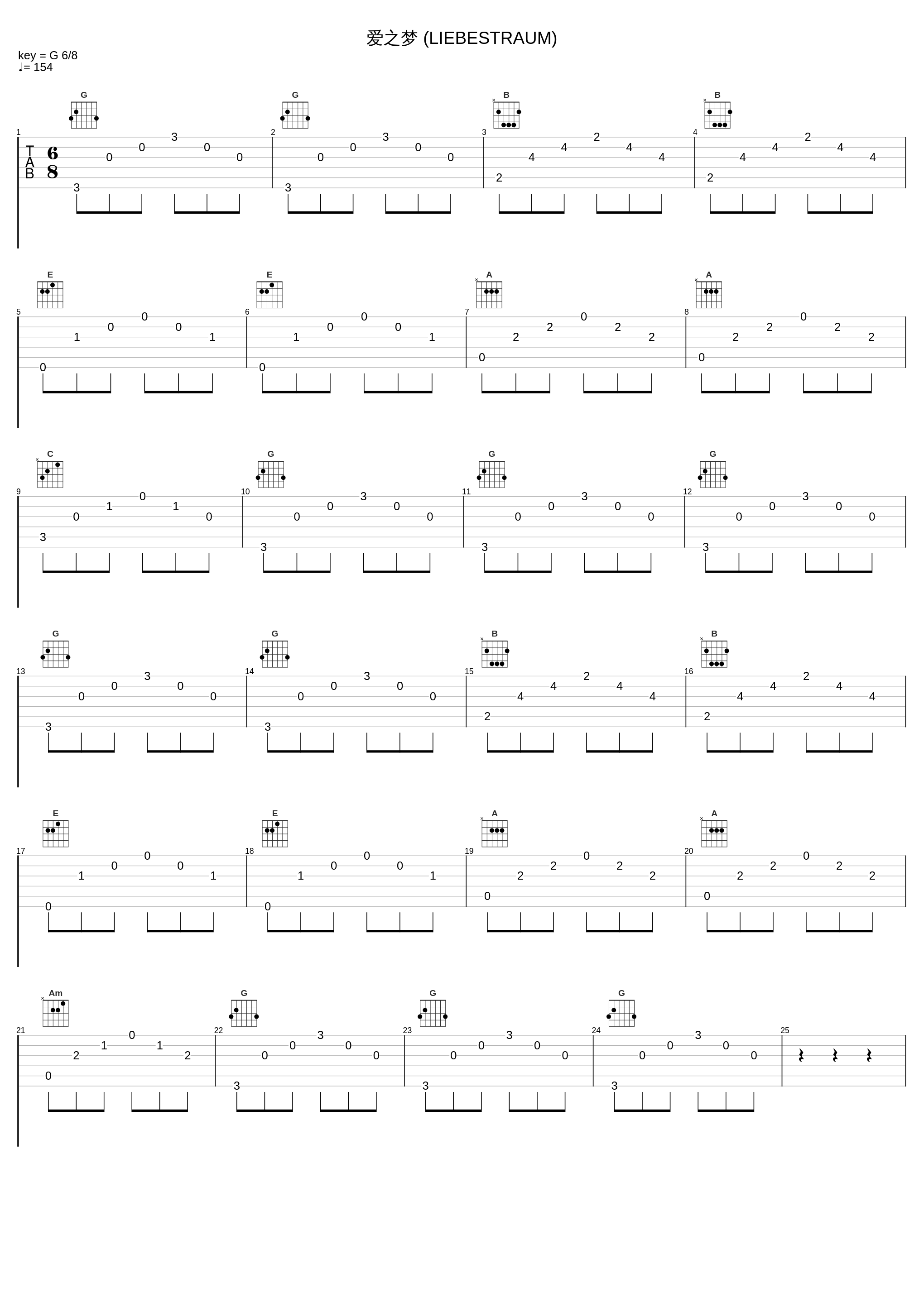 爱之梦 (LIEBESTRAUM)_James Bastien_1