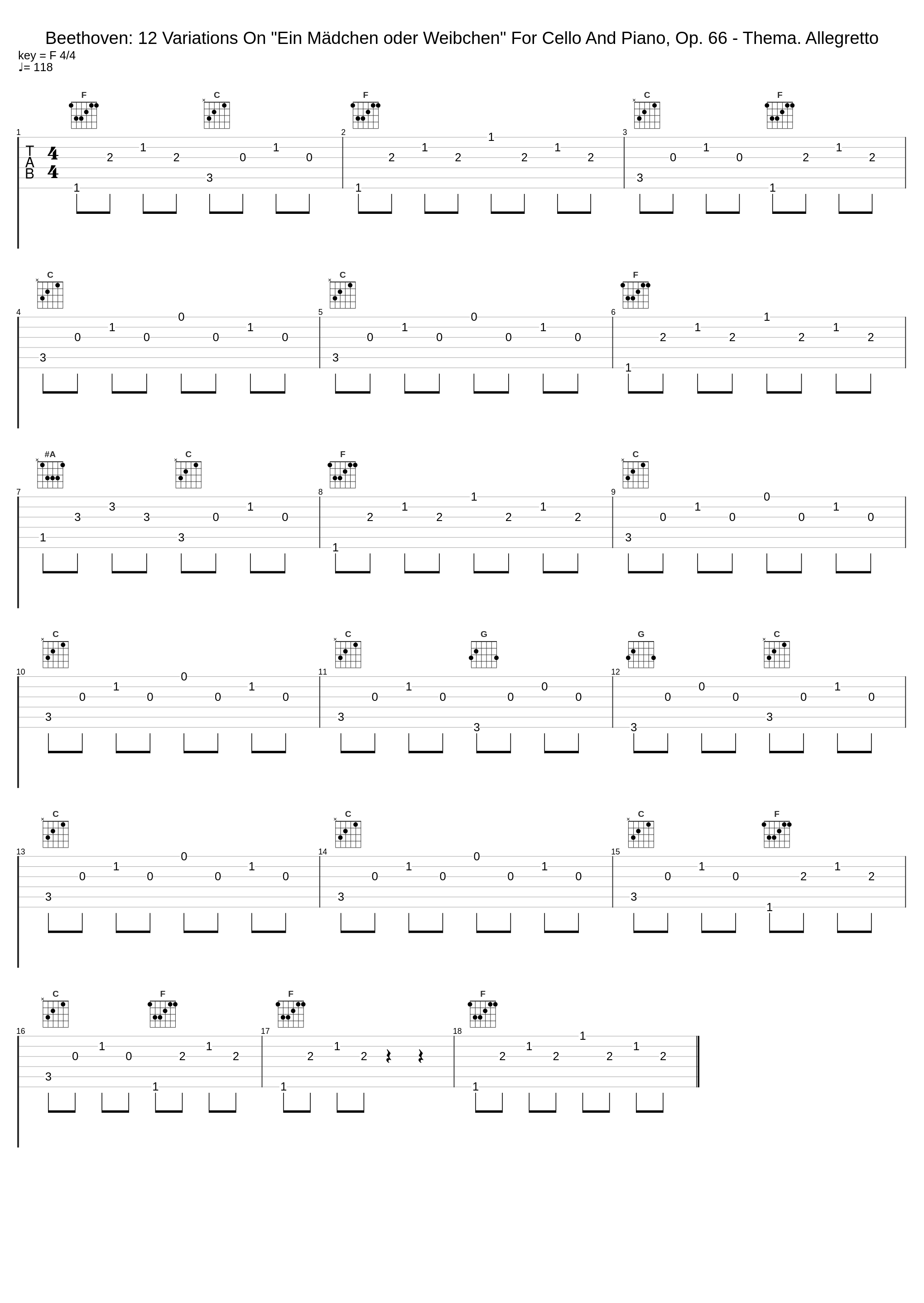 Beethoven: 12 Variations On "Ein Mädchen oder Weibchen" For Cello And Piano, Op. 66 - Thema. Allegretto_Pierre Fournier,Friedrich Gulda_1