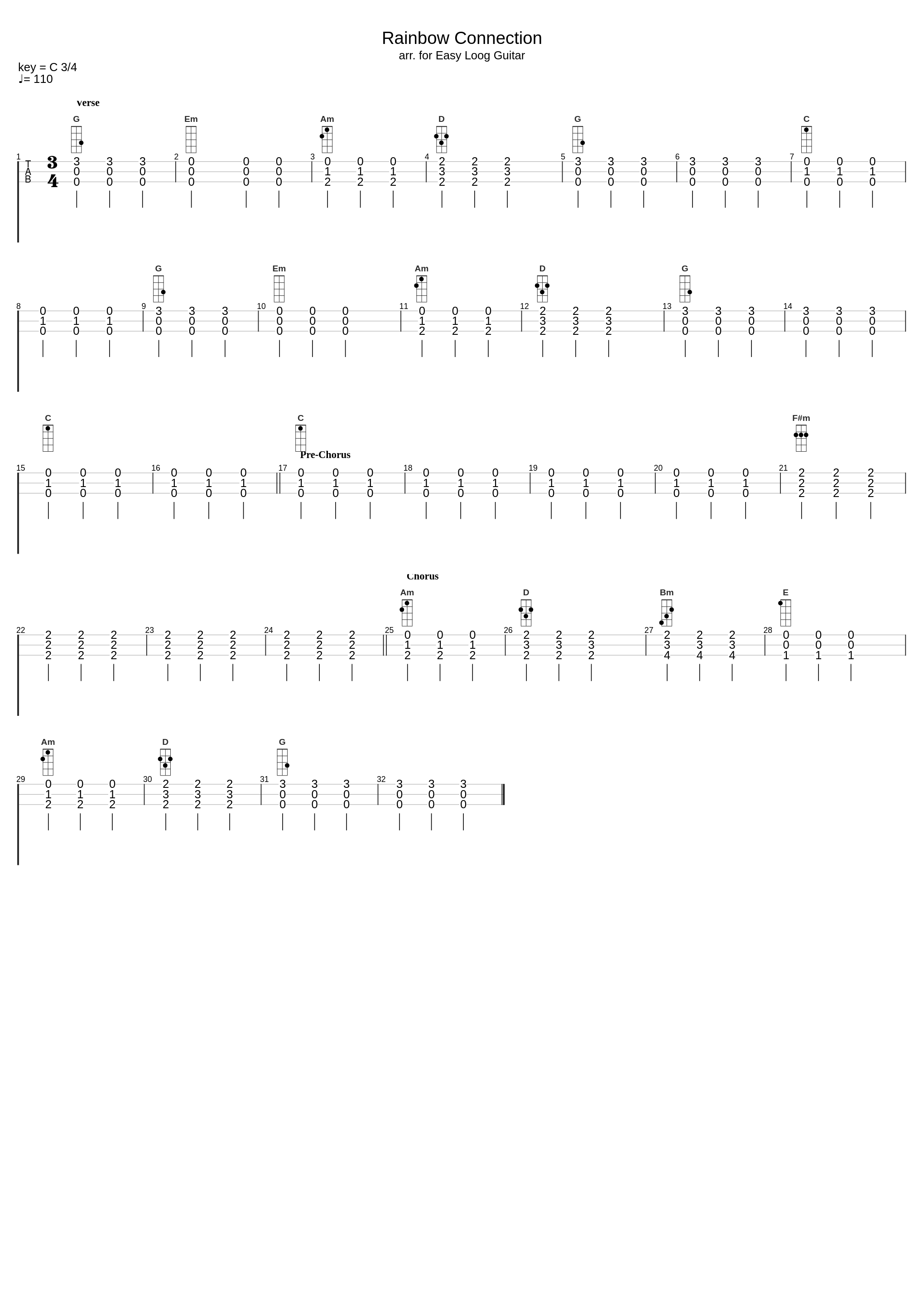 Rainbow Connection (for 3-string Loog guitar)_Ascher Kenneth Lee / Williams Paul H_1