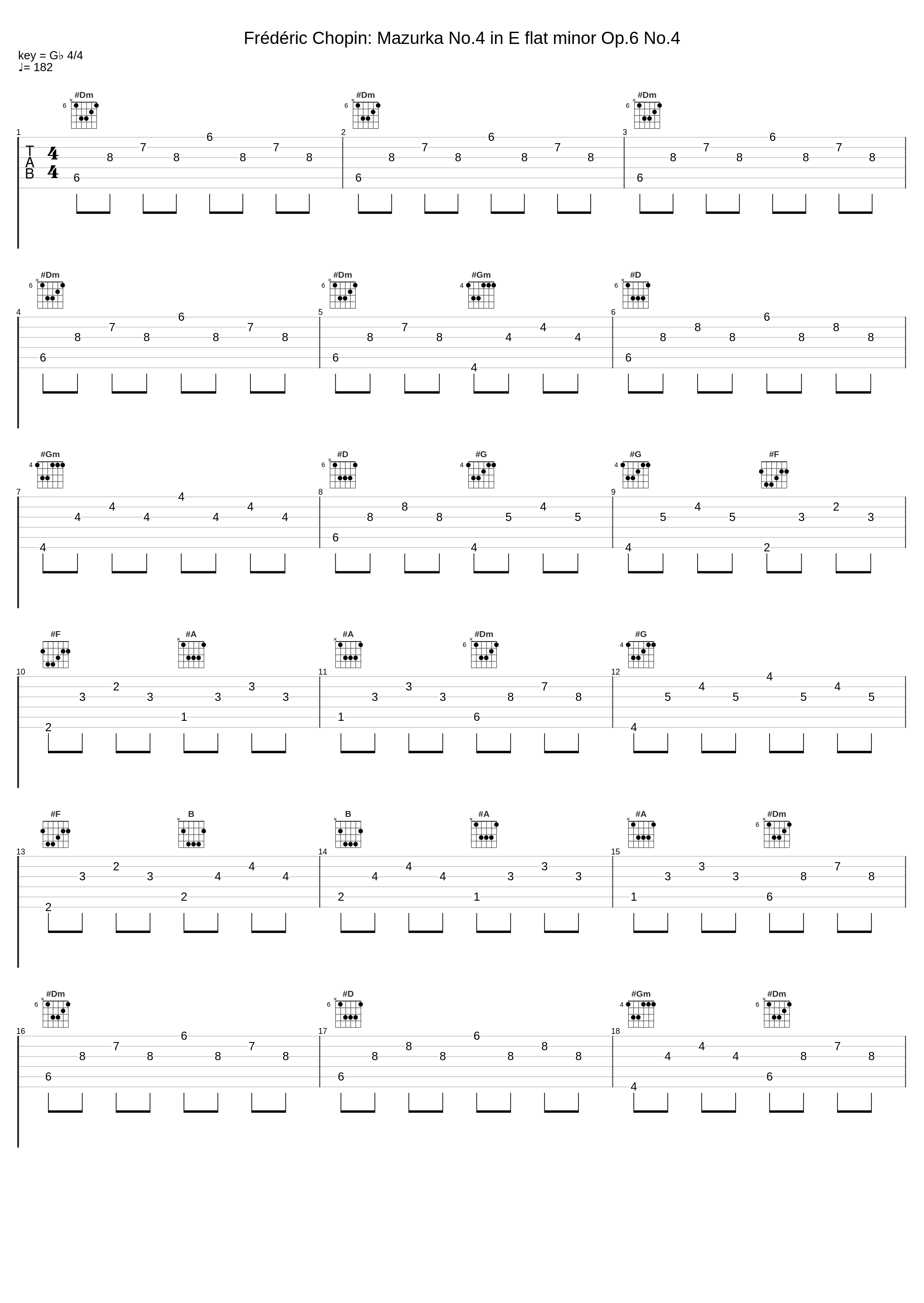 Frédéric Chopin: Mazurka No.4 in E flat minor Op.6 No.4_Frédéric Chopin_1