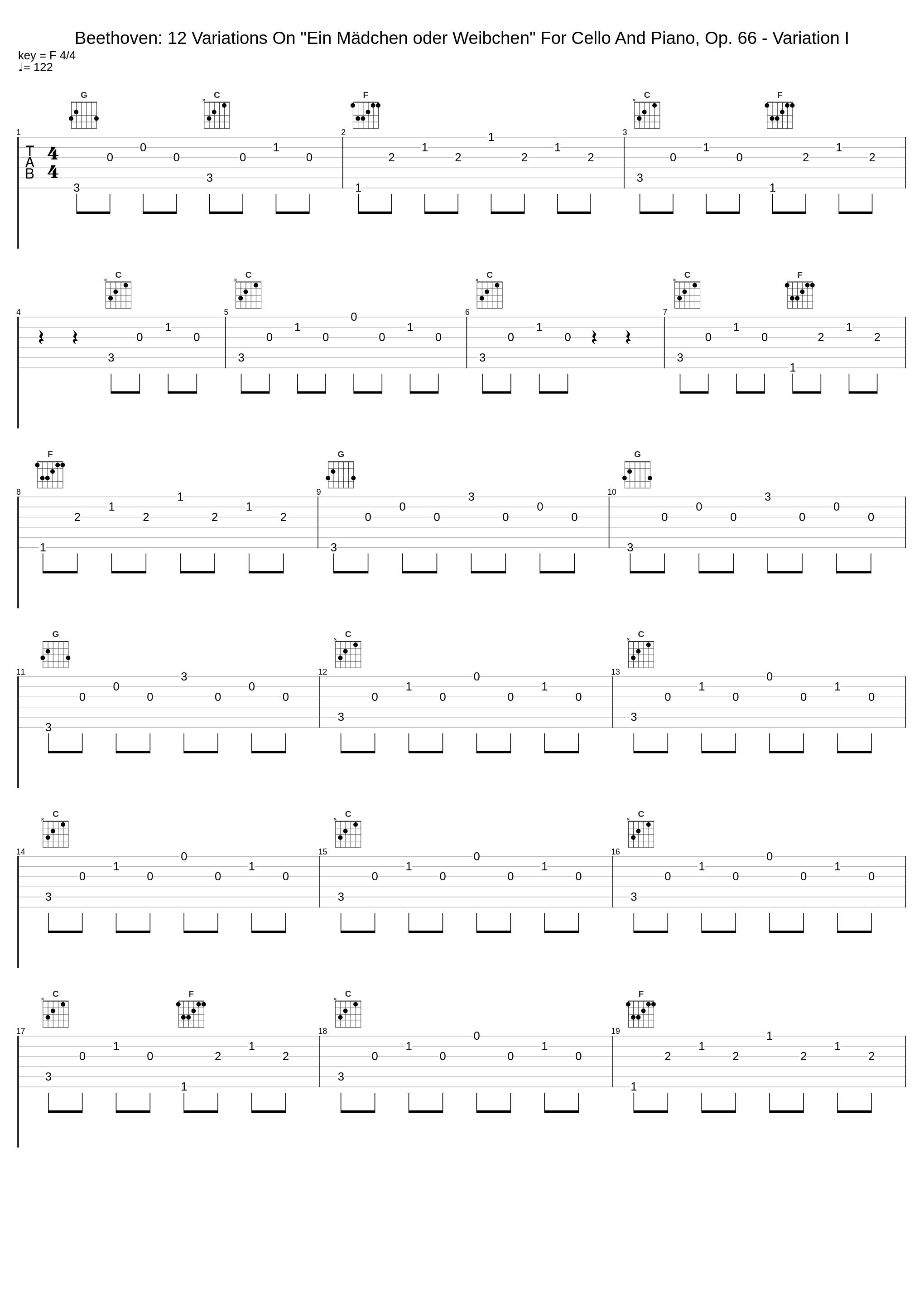 Beethoven: 12 Variations On "Ein Mädchen oder Weibchen" For Cello And Piano, Op. 66 - Variation I_Pierre Fournier,Friedrich Gulda_1