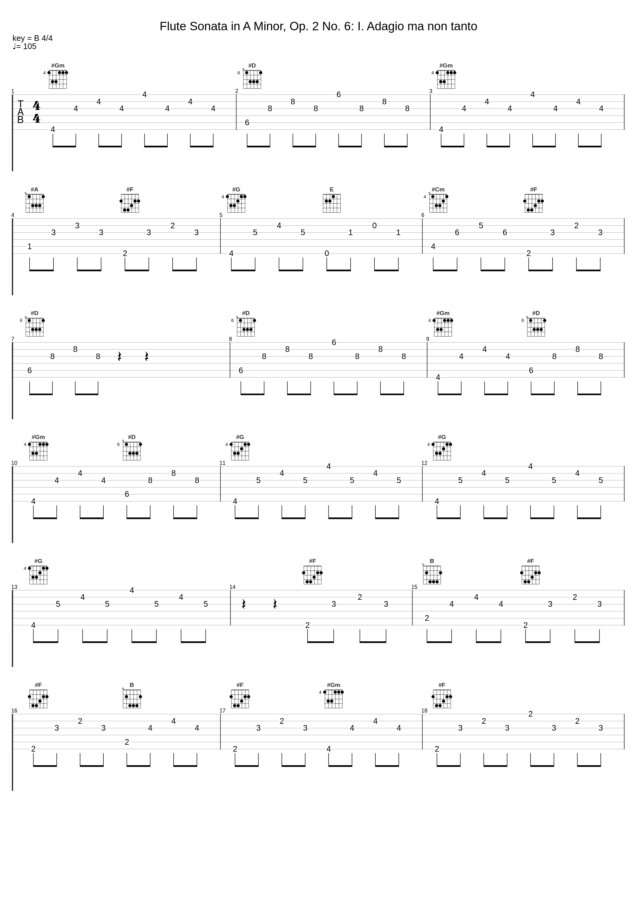 Flute Sonata in A Minor, Op. 2 No. 6: I. Adagio ma non tanto_G. Battista Columbro,Nanneke Schaap,Danilo Costantini_1