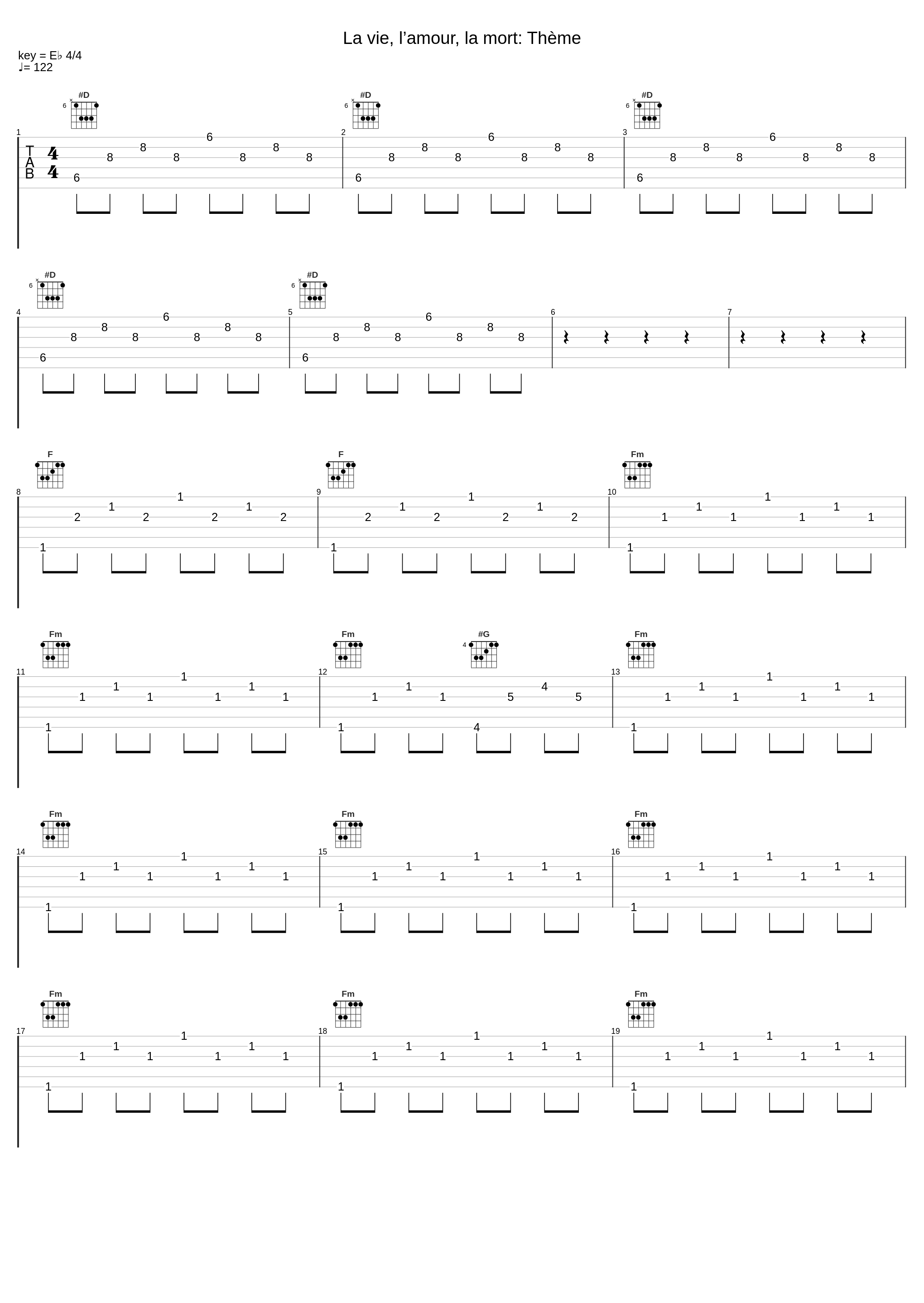 La vie, l’amour, la mort: Thème_Francis Lai_1