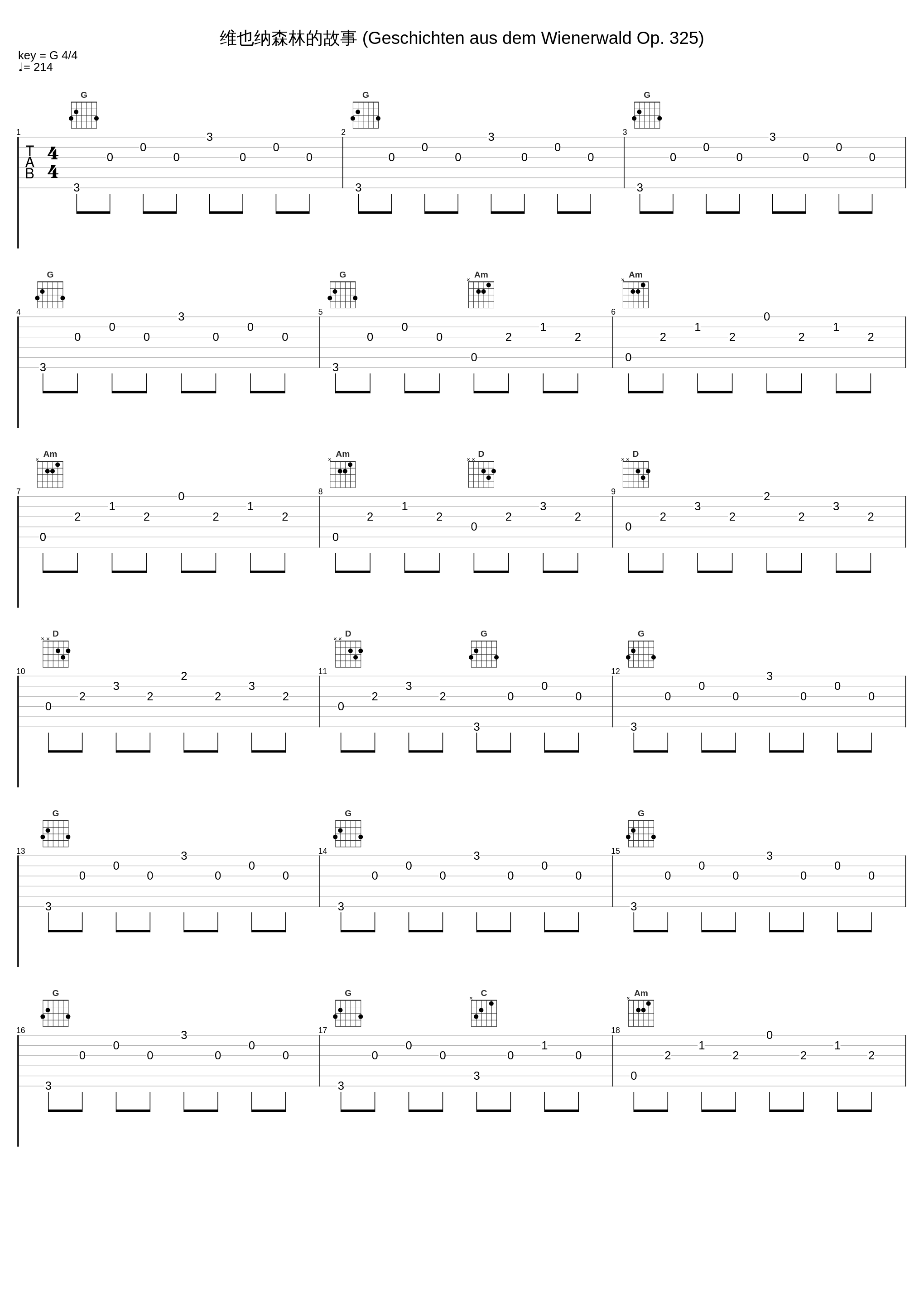 维也纳森林的故事 (Geschichten aus dem Wienerwald Op. 325)_James Bastien_1