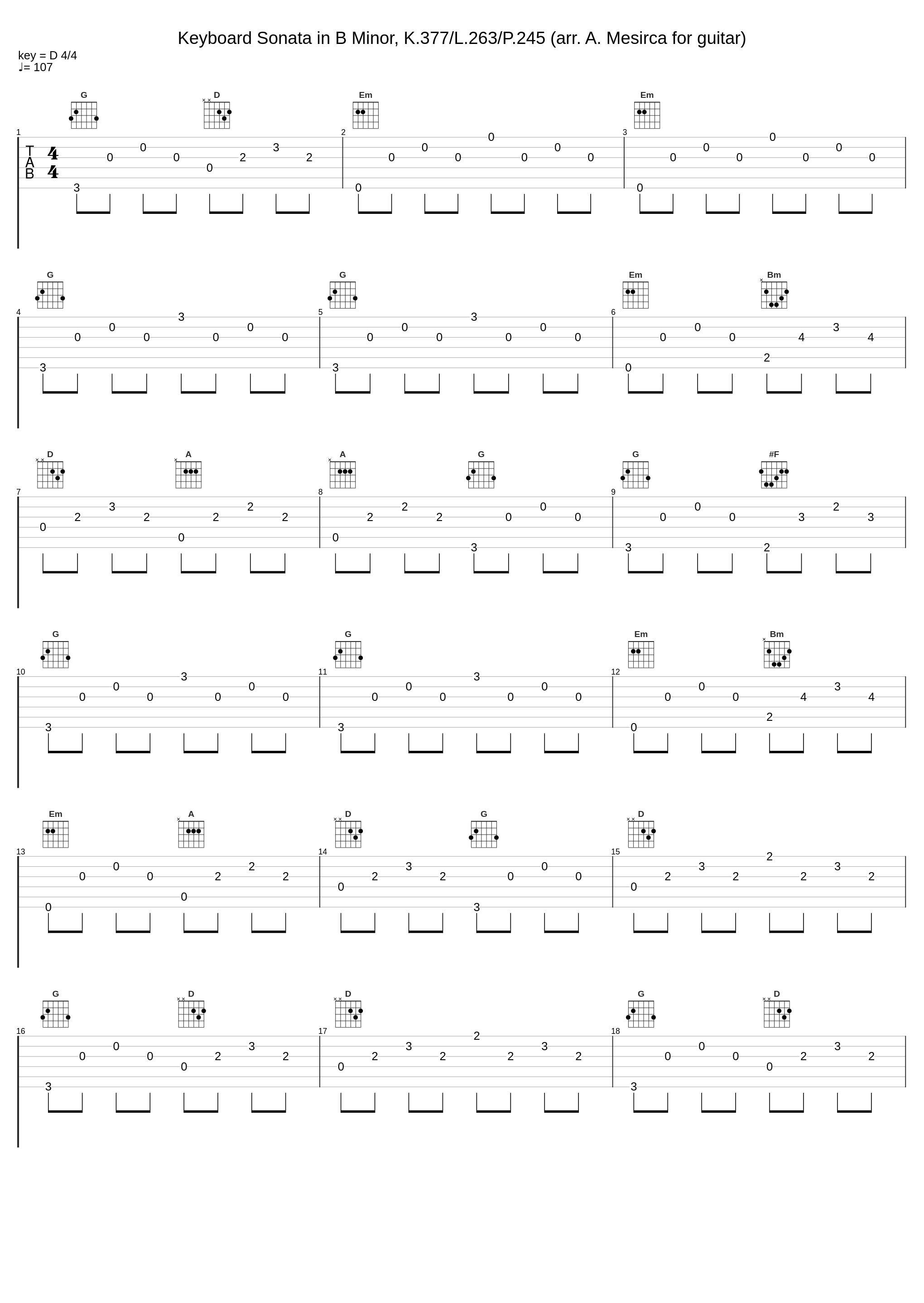 Keyboard Sonata in B Minor, K.377/L.263/P.245 (arr. A. Mesirca for guitar)_Alberto Mesirca_1