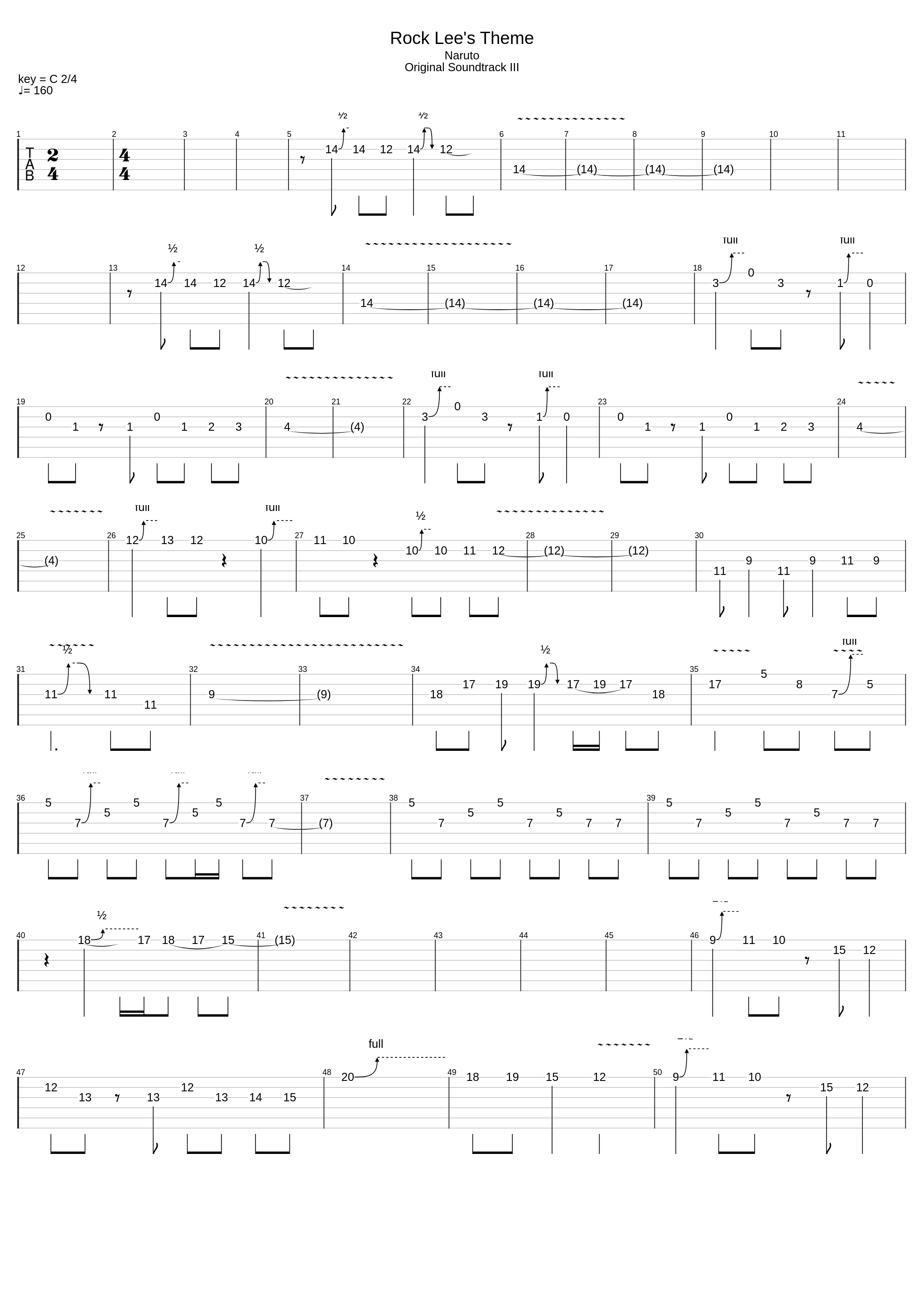 Rock Lees Theme_Toshiro Masuda_1