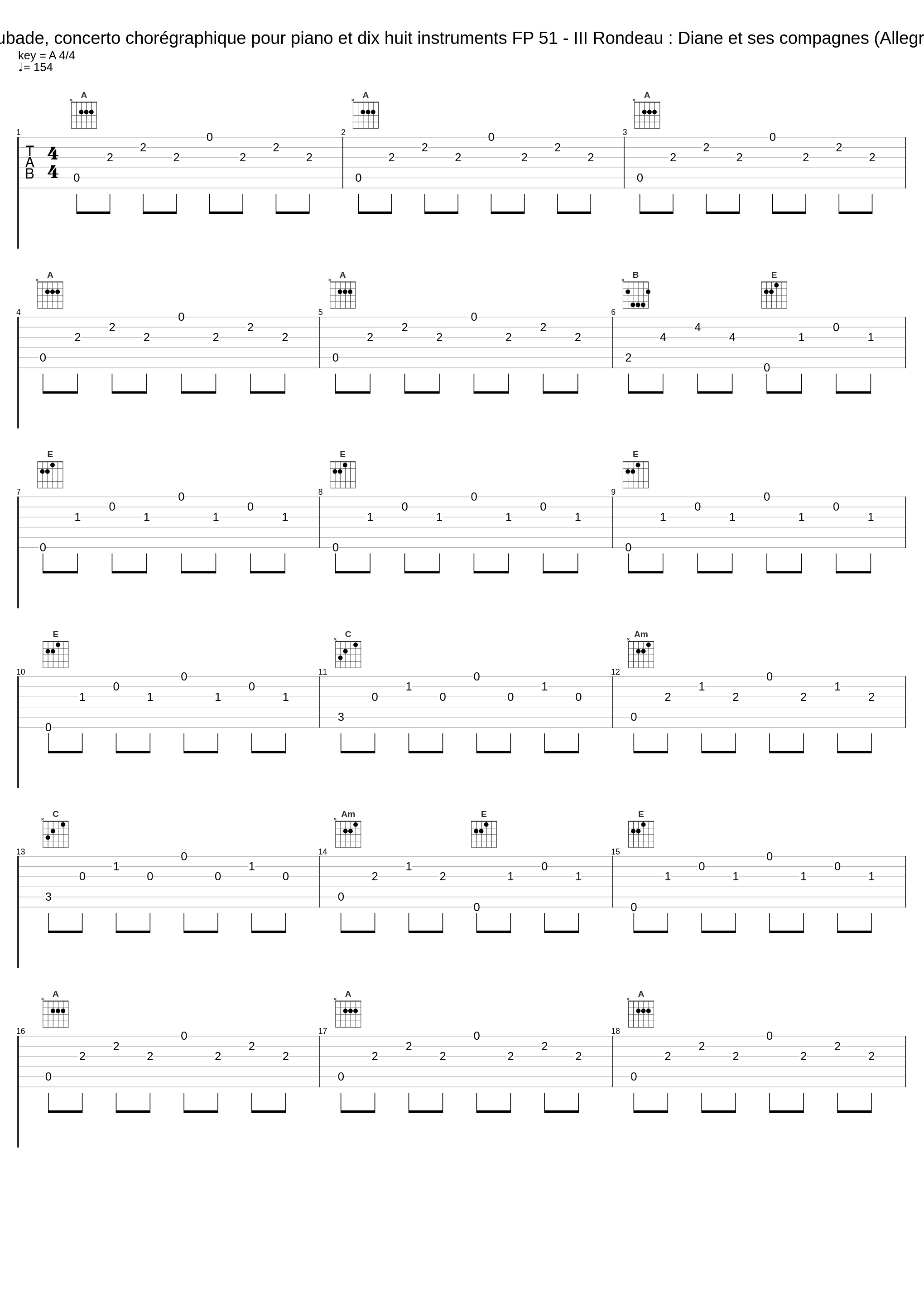 Aubade, concerto chorégraphique pour piano et dix huit instruments FP 51 - III Rondeau : Diane et ses compagnes (Allegro)_Francis Poulenc_1