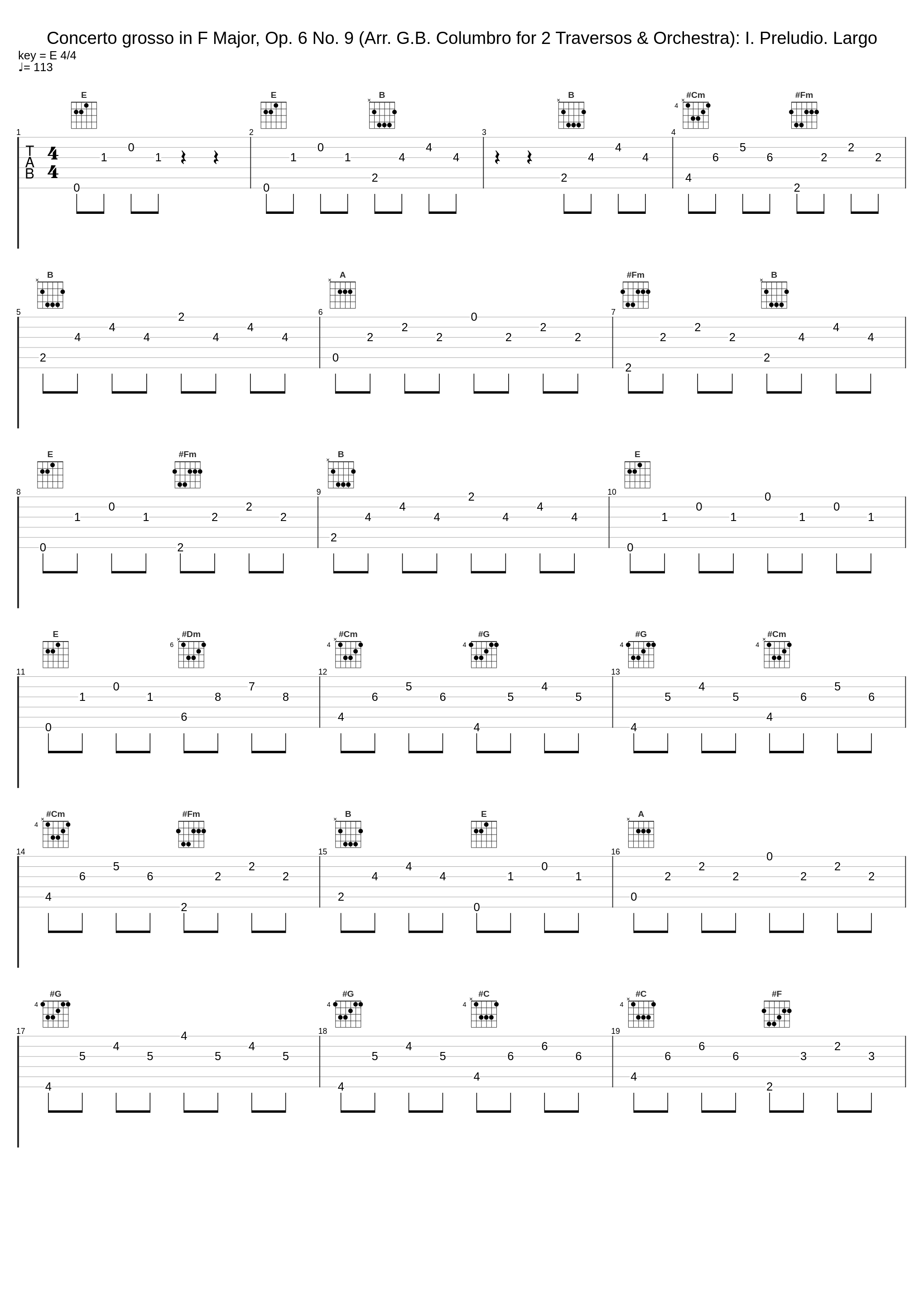 Concerto grosso in F Major, Op. 6 No. 9 (Arr. G.B. Columbro for 2 Traversos & Orchestra): I. Preludio. Largo_Giovanni Battista Columbro,Orchestra Barocca di Cremona_1
