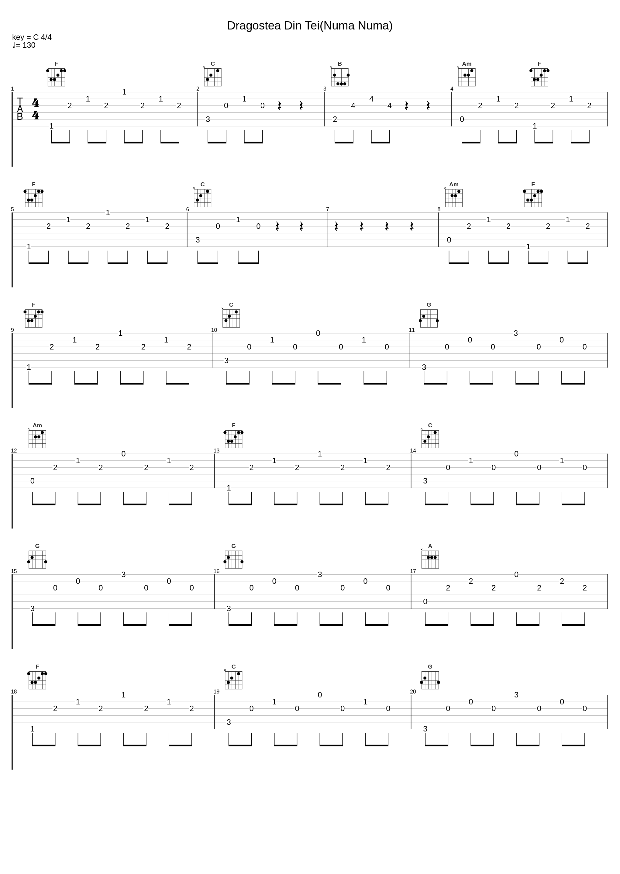 Dragostea Din Tei(Numa Numa)_Sheet Music Boss_1