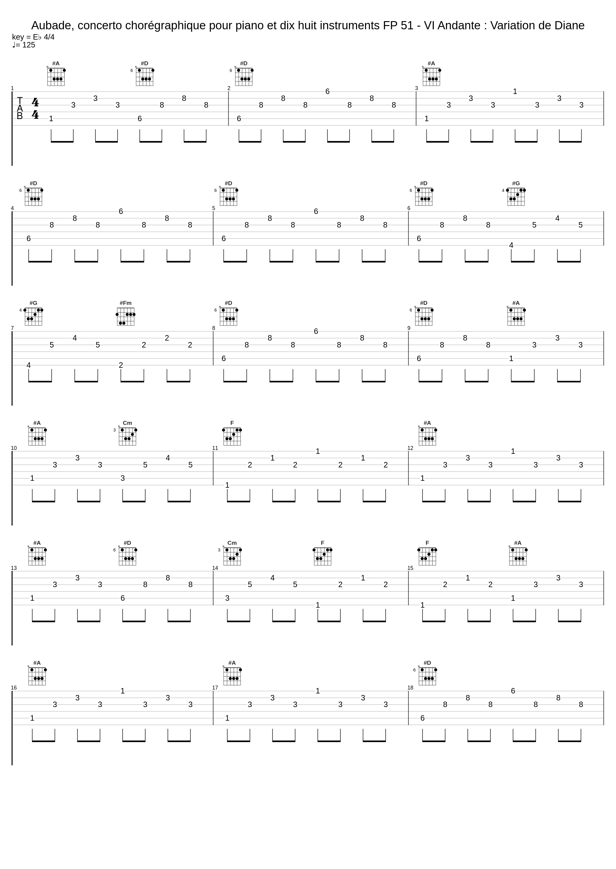 Aubade, concerto chorégraphique pour piano et dix huit instruments FP 51 - VI Andante : Variation de Diane_Francis Poulenc_1