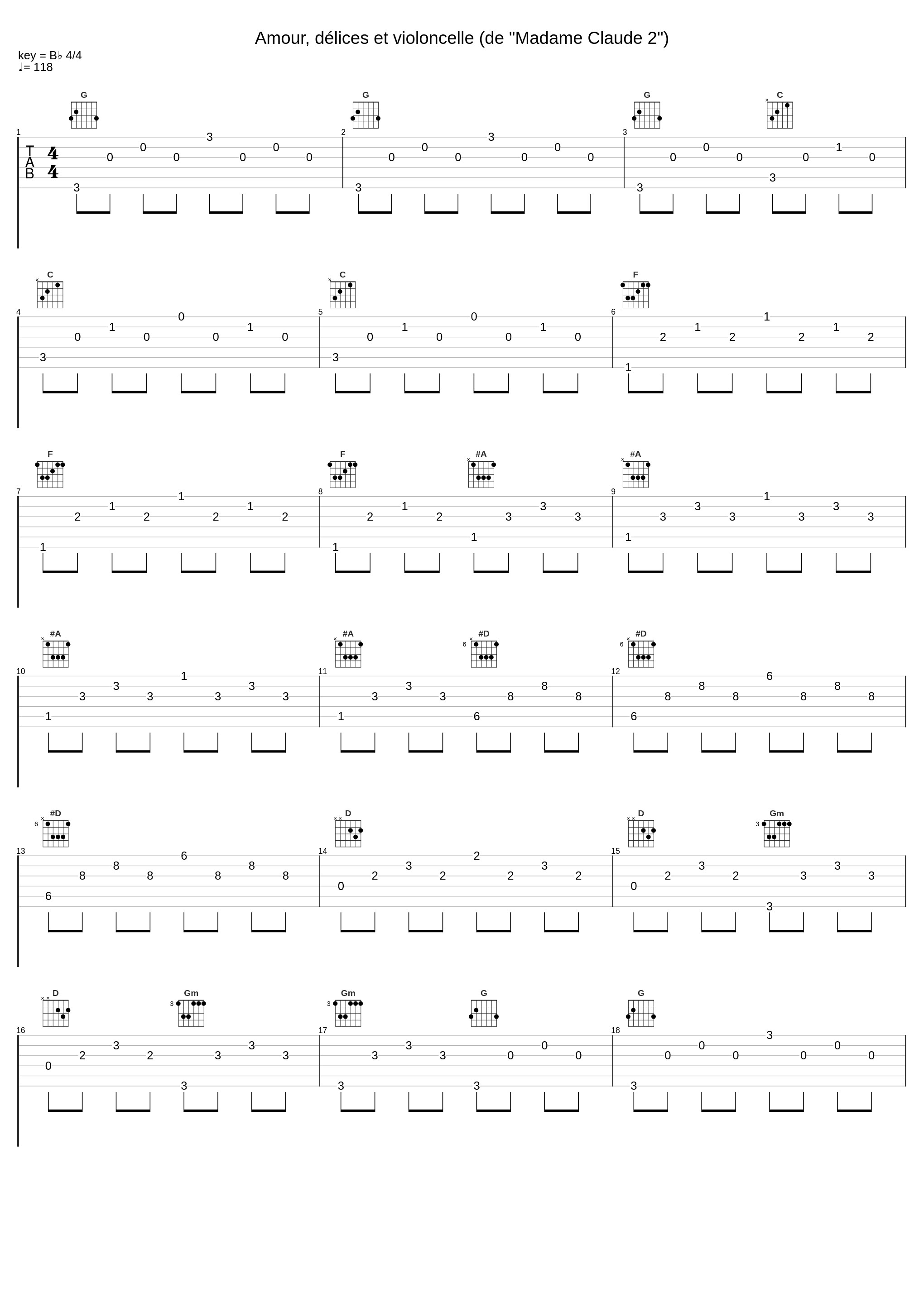 Amour, délices et violoncelle (de "Madame Claude 2")_Francis Lai_1