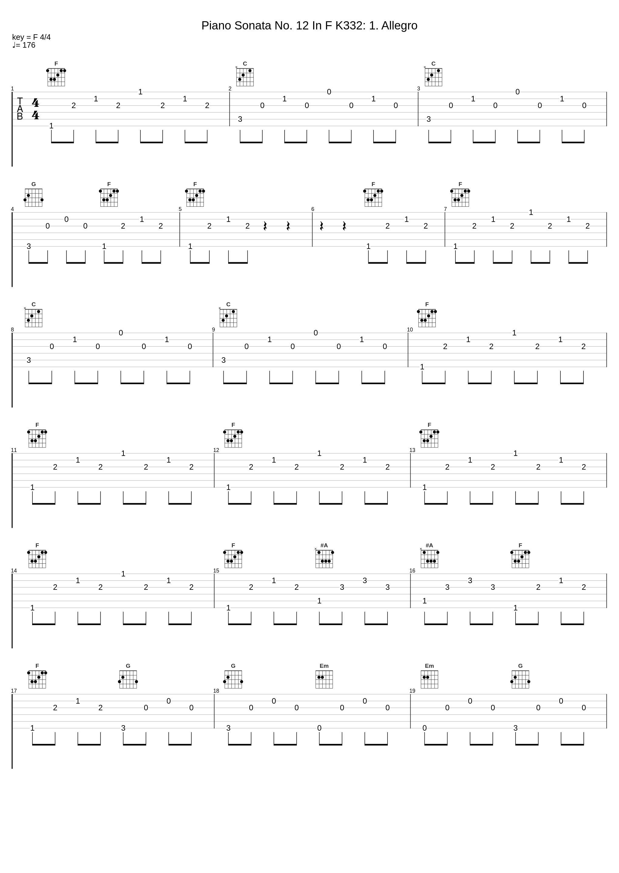 Piano Sonata No. 12 In F K332: 1. Allegro_Francis Lai_1