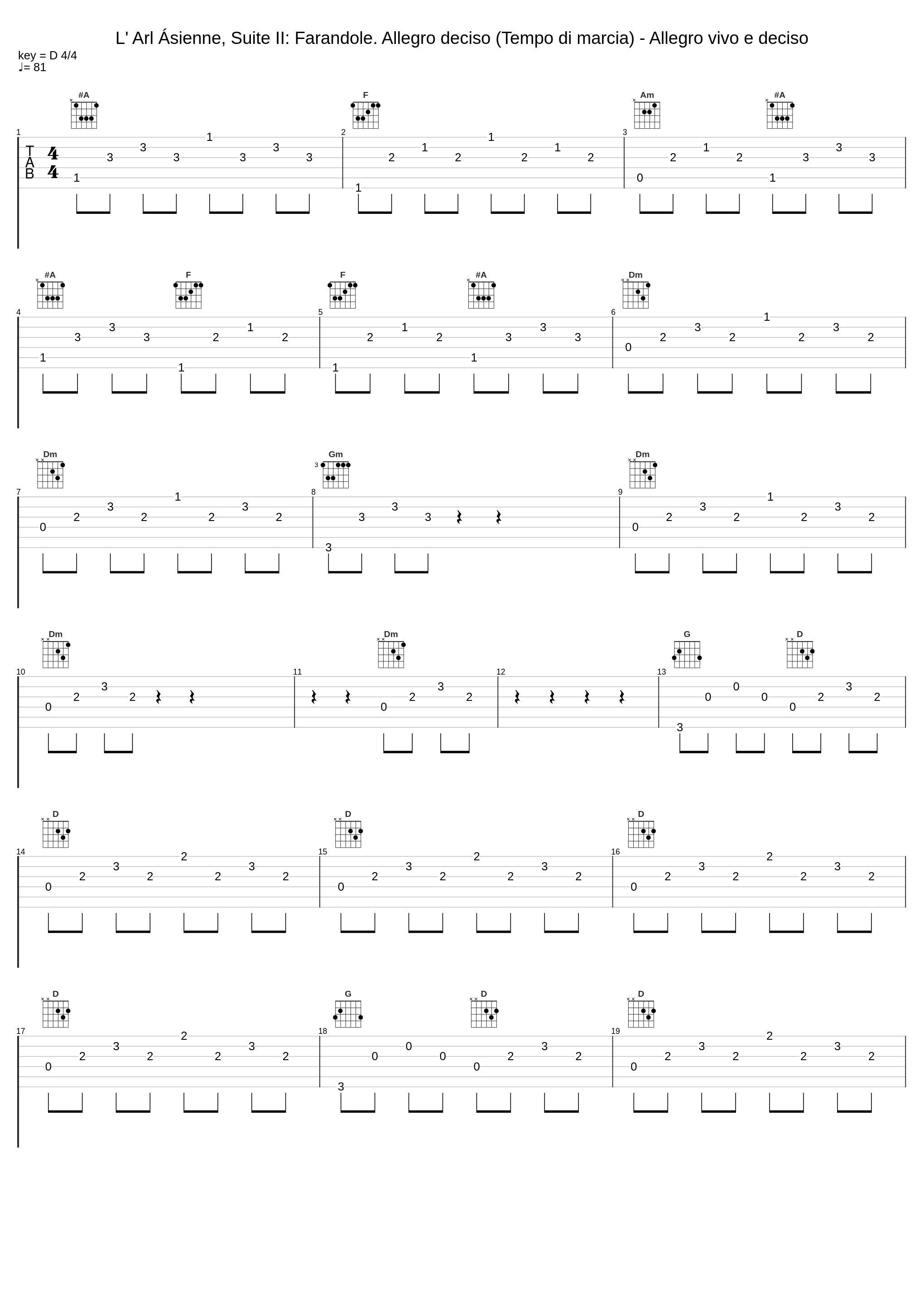 L' Arl Ásienne, Suite II: Farandole. Allegro deciso (Tempo di marcia) - Allegro vivo e deciso_Georges Bizet_1