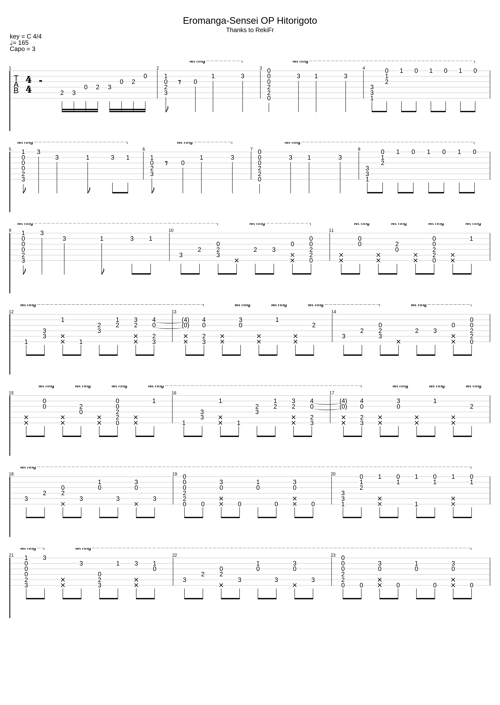 Hitorigoto Fingerstyle_Claris_1