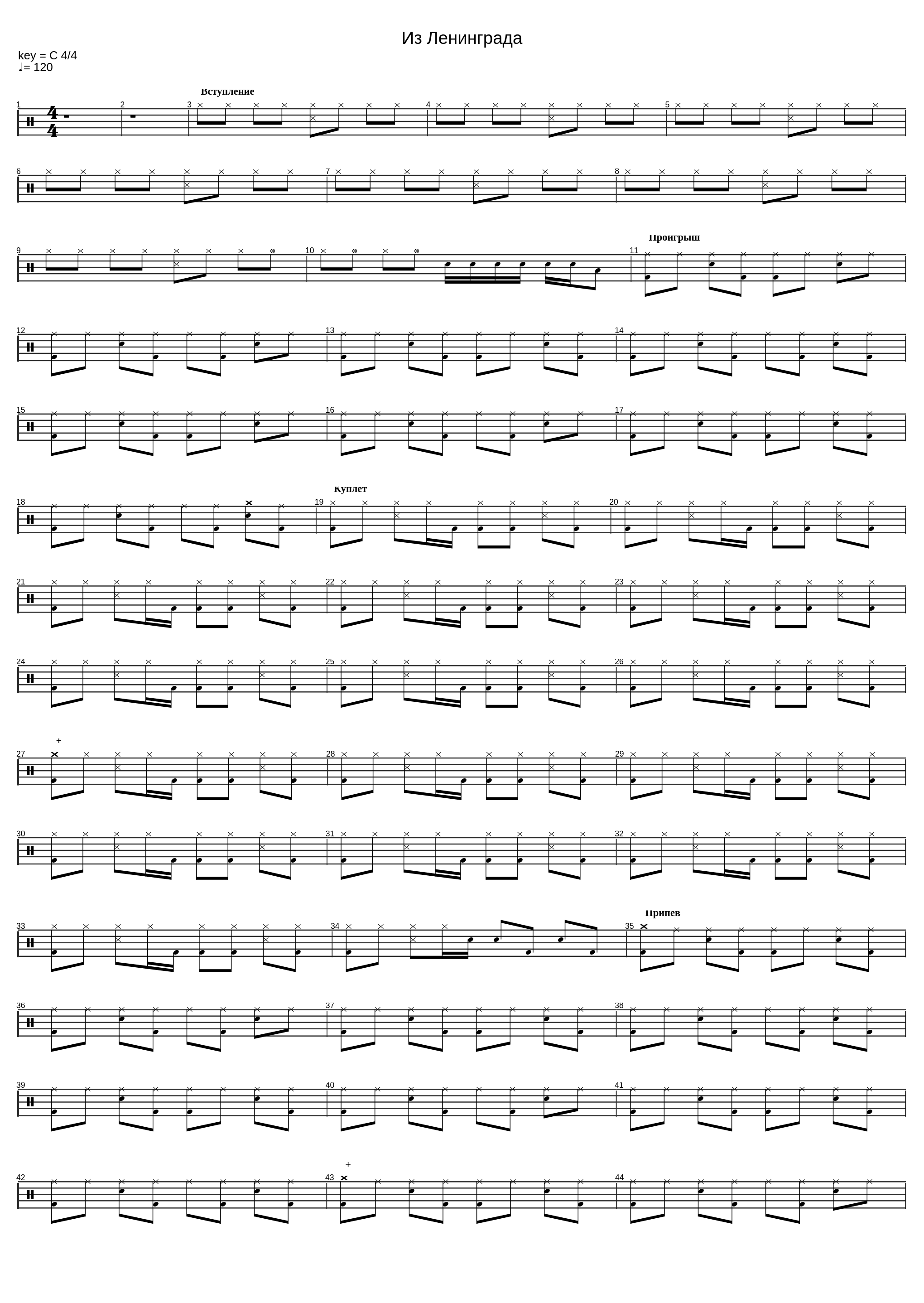 Из Ленинграда (SA Drum Sheet Music)_Танцы Минус_1