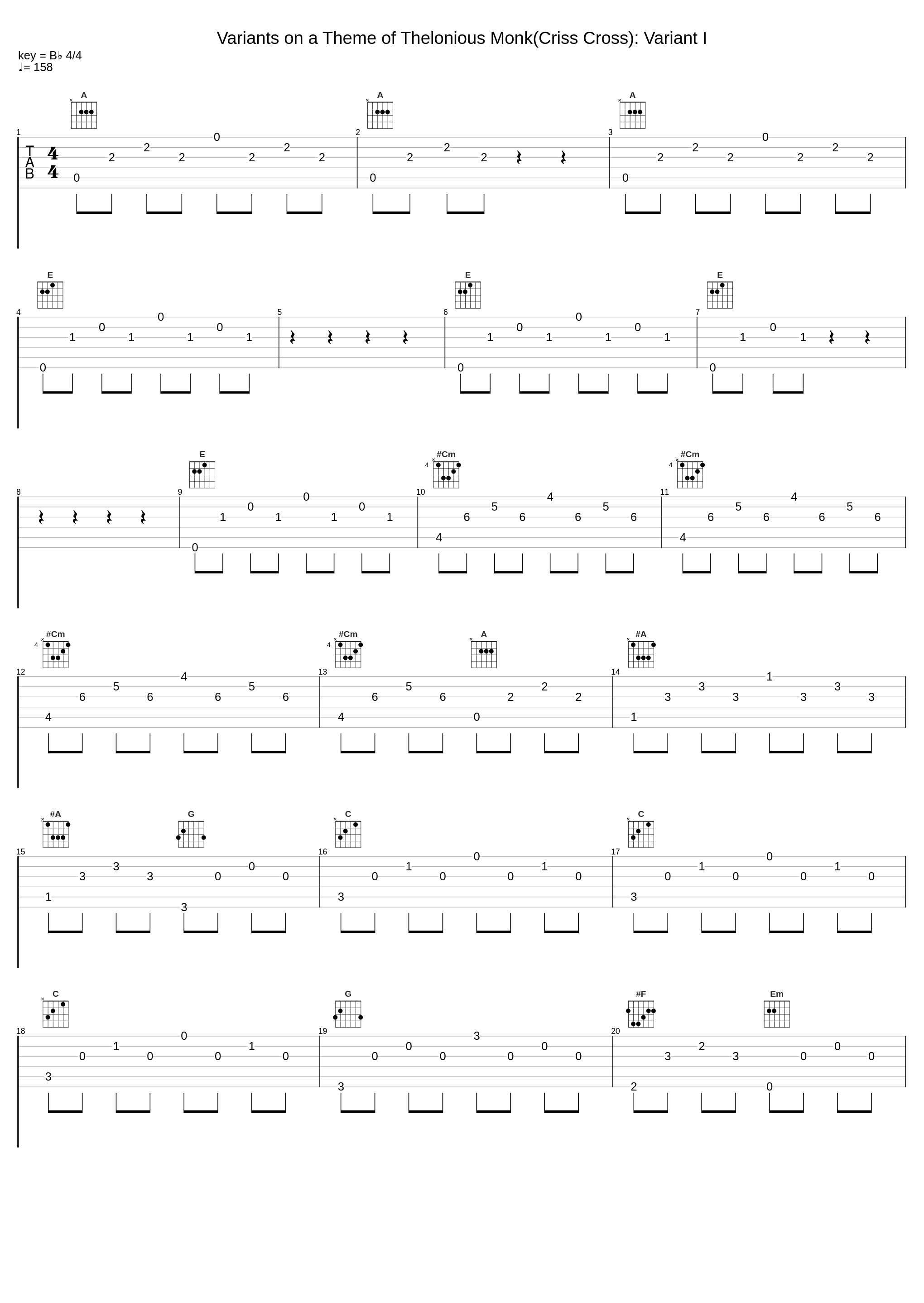 Variants on a Theme of Thelonious Monk(Criss Cross): Variant I_John Lewis_1