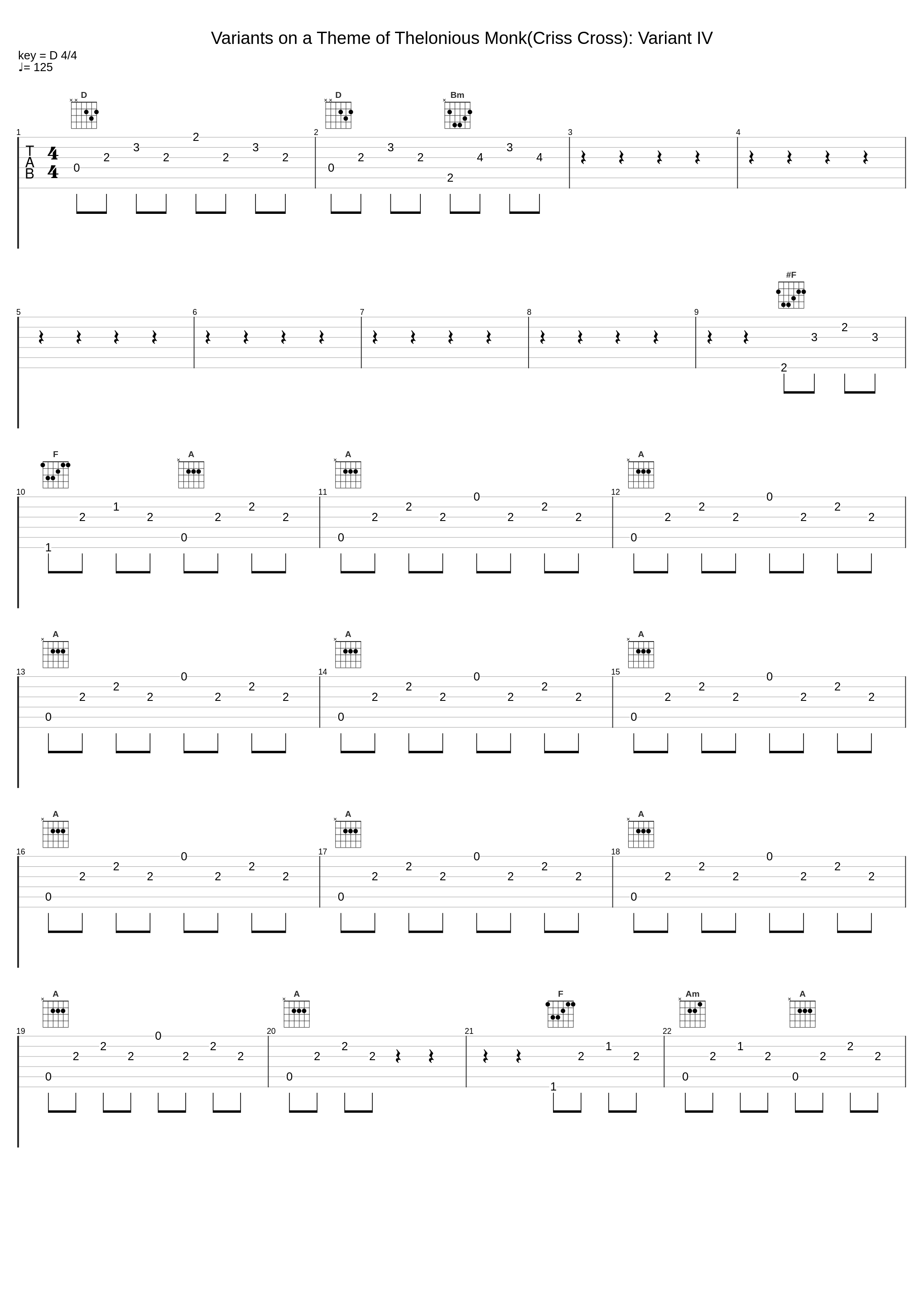 Variants on a Theme of Thelonious Monk(Criss Cross): Variant IV_John Lewis_1