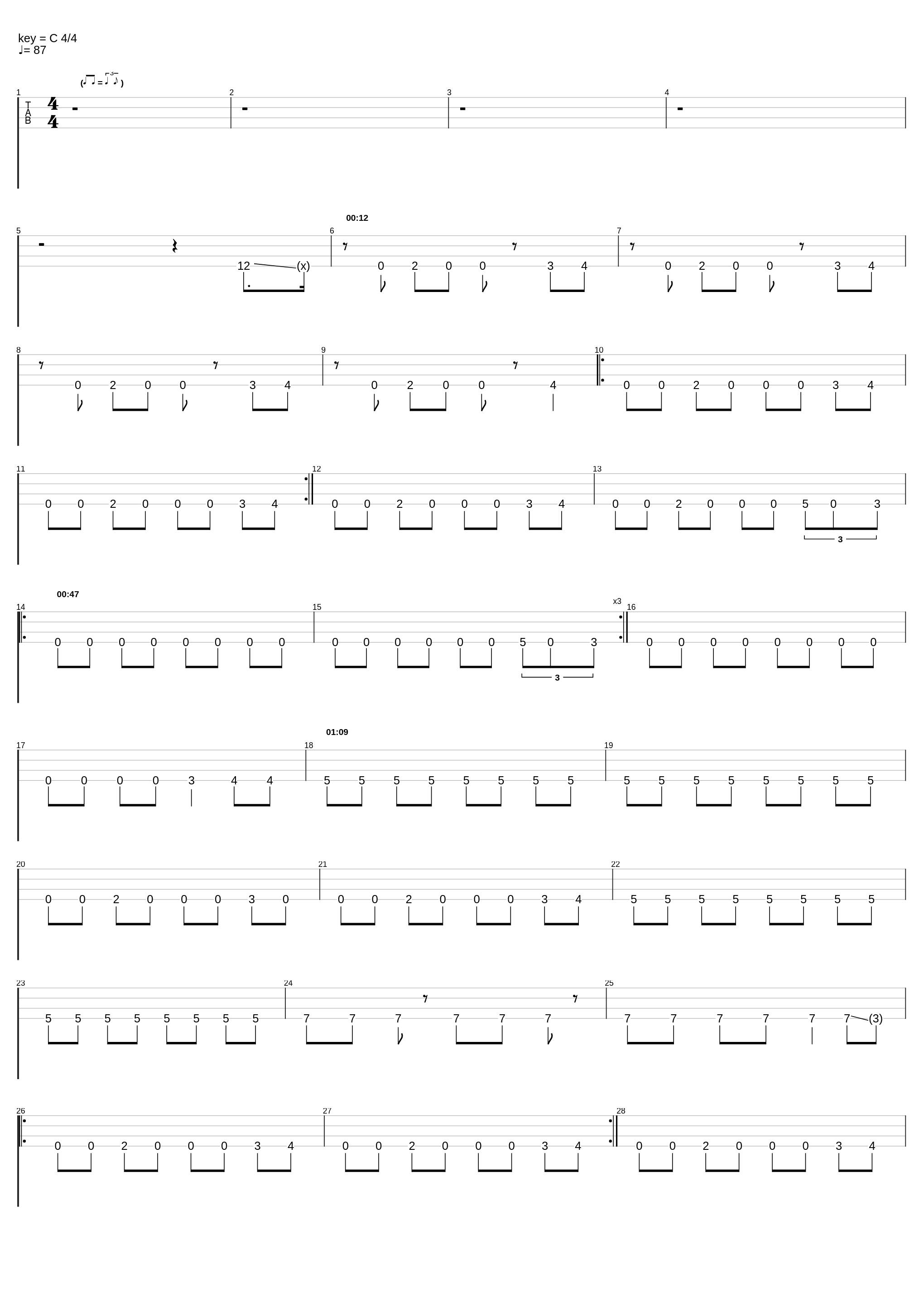 Rocky Mountain Way Bass Tab_Joe Walsh_1