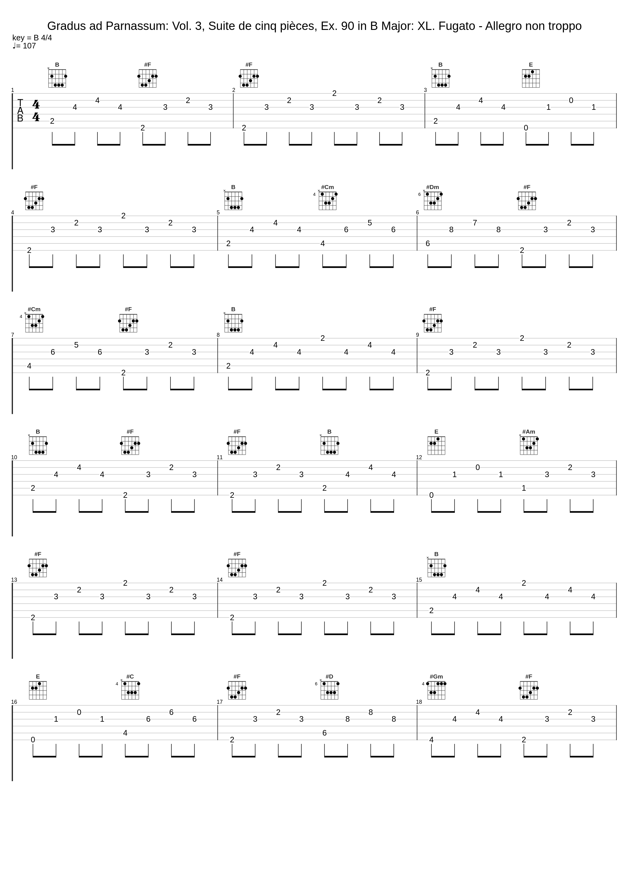 Gradus ad Parnassum: Vol. 3, Suite de cinq pièces, Ex. 90 in B Major: XL. Fugato - Allegro non troppo_Roberto Prosseda_1