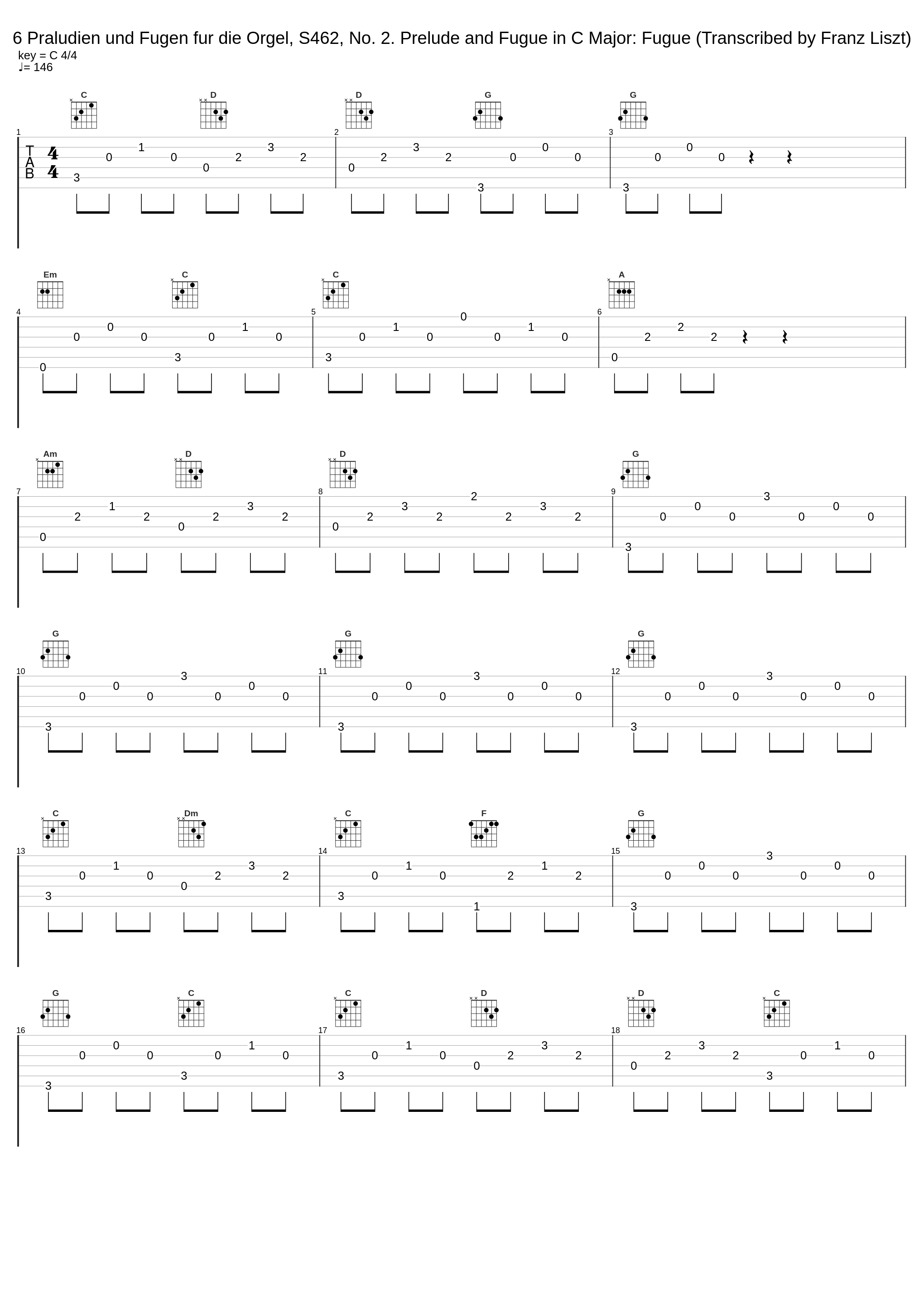 6 Praludien und Fugen fur die Orgel, S462, No. 2. Prelude and Fugue in C Major: Fugue (Transcribed by Franz Liszt)_Artur Pizarro,Franz Liszt_1