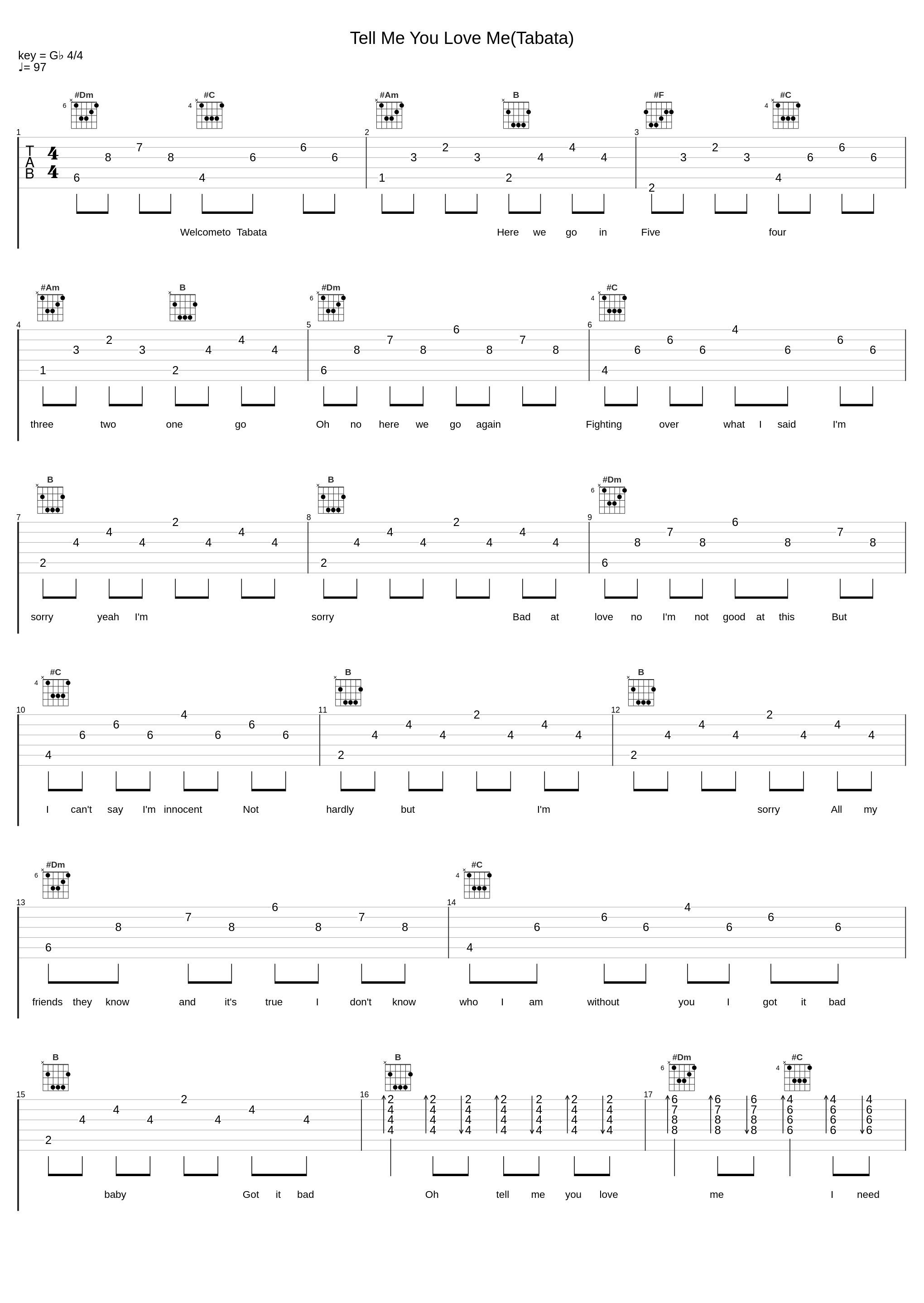 Tell Me You Love Me(Tabata)_Tabata Songs_1