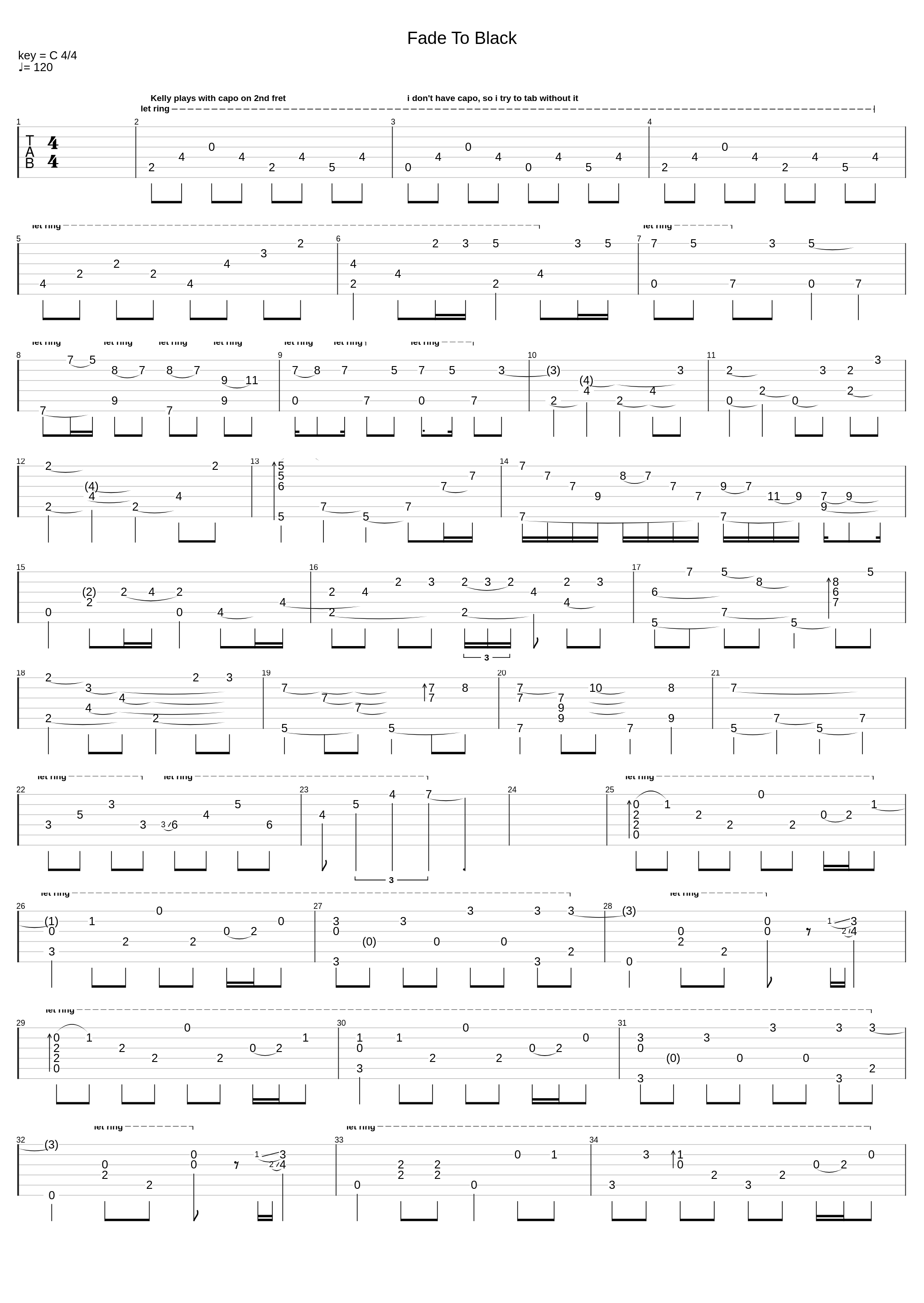 Fade To Black (Fingerstyle)_Metallica_1