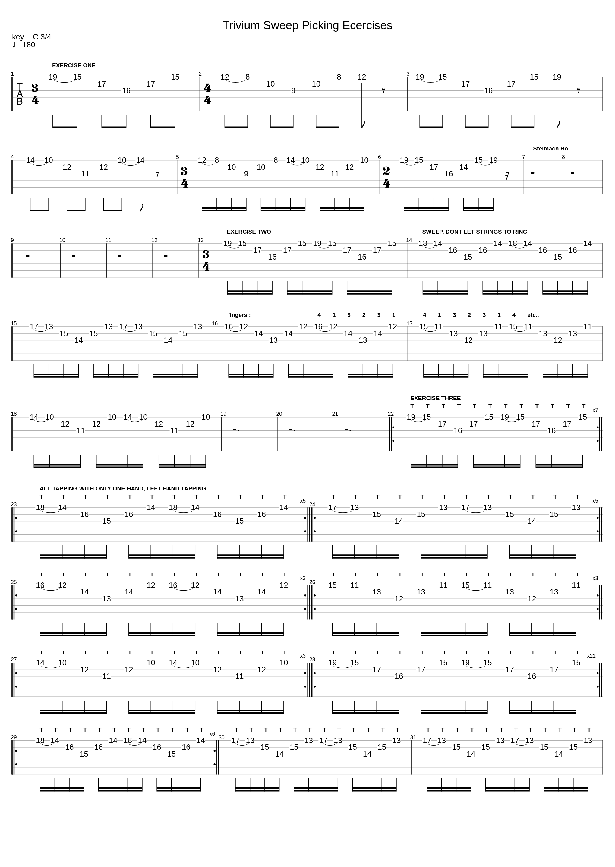 Sweep Picking Exercises Like Trivium_Sweep Exercises_1