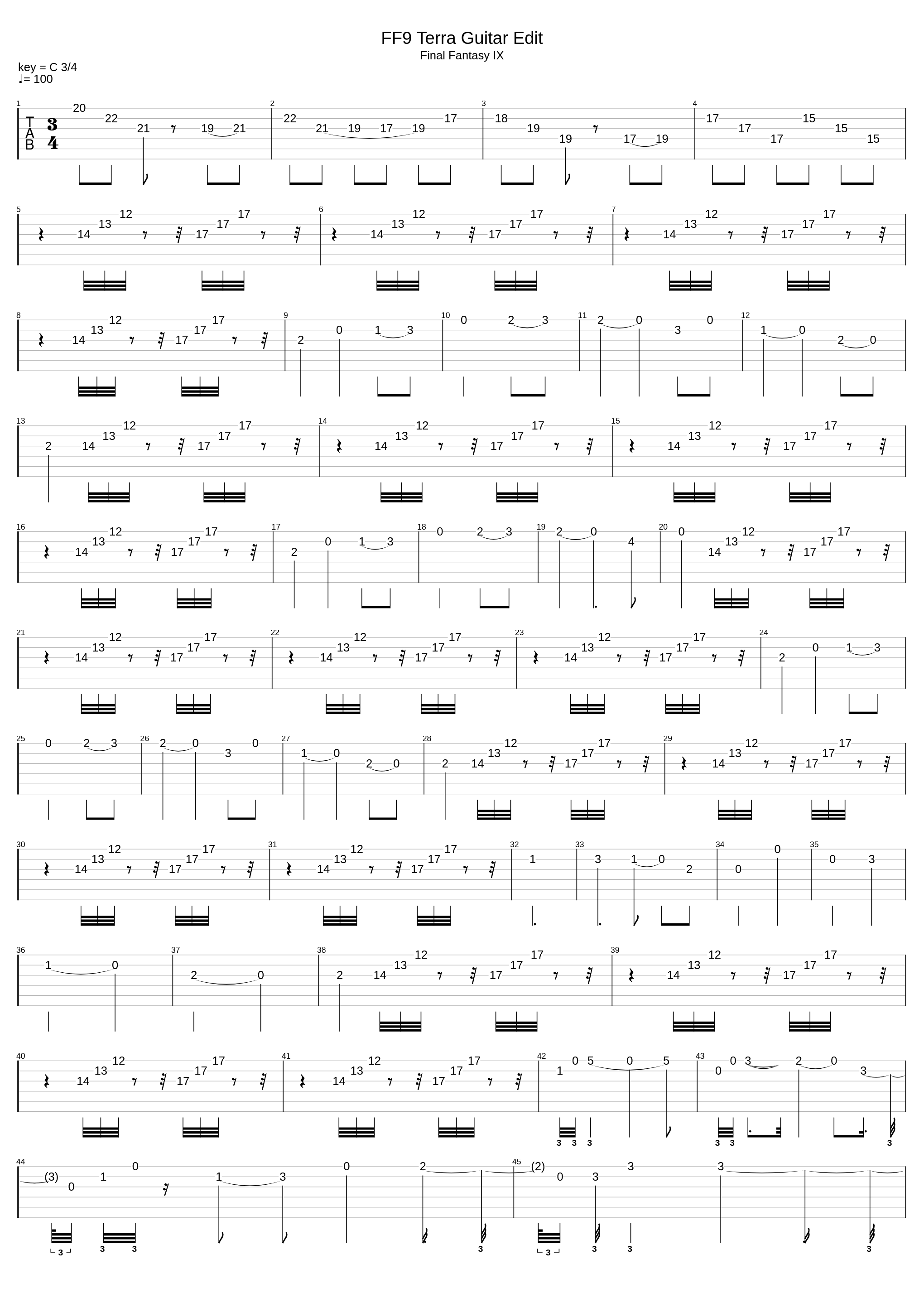 Ff9 Terra Guitar Edit_Nobuo Uematsu_1