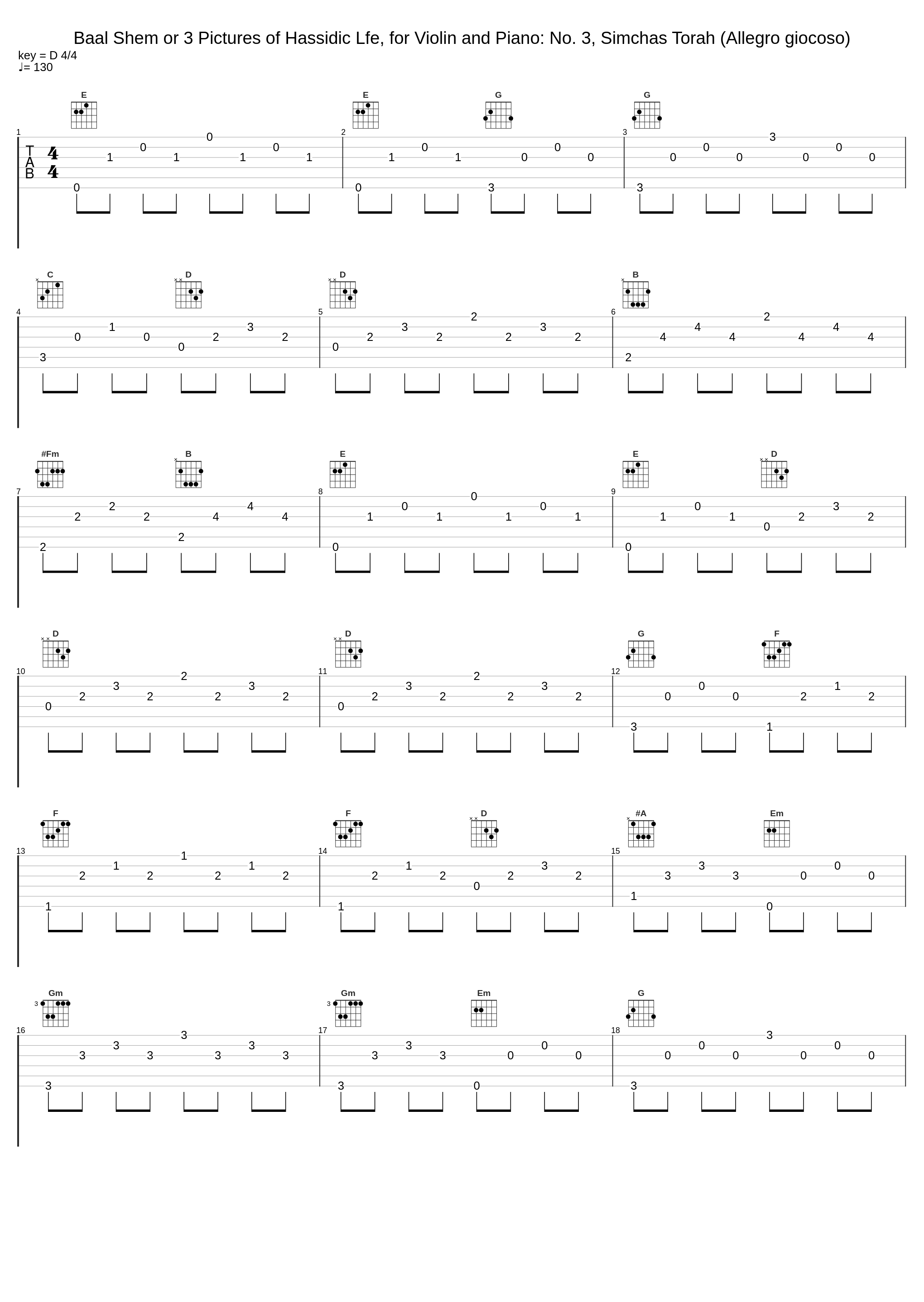 Baal Shem or 3 Pictures of Hassidic Lfe, for Violin and Piano: No. 3, Simchas Torah (Allegro giocoso)_Peter Bruns,Roglit Ishay,Ernest Bloch_1