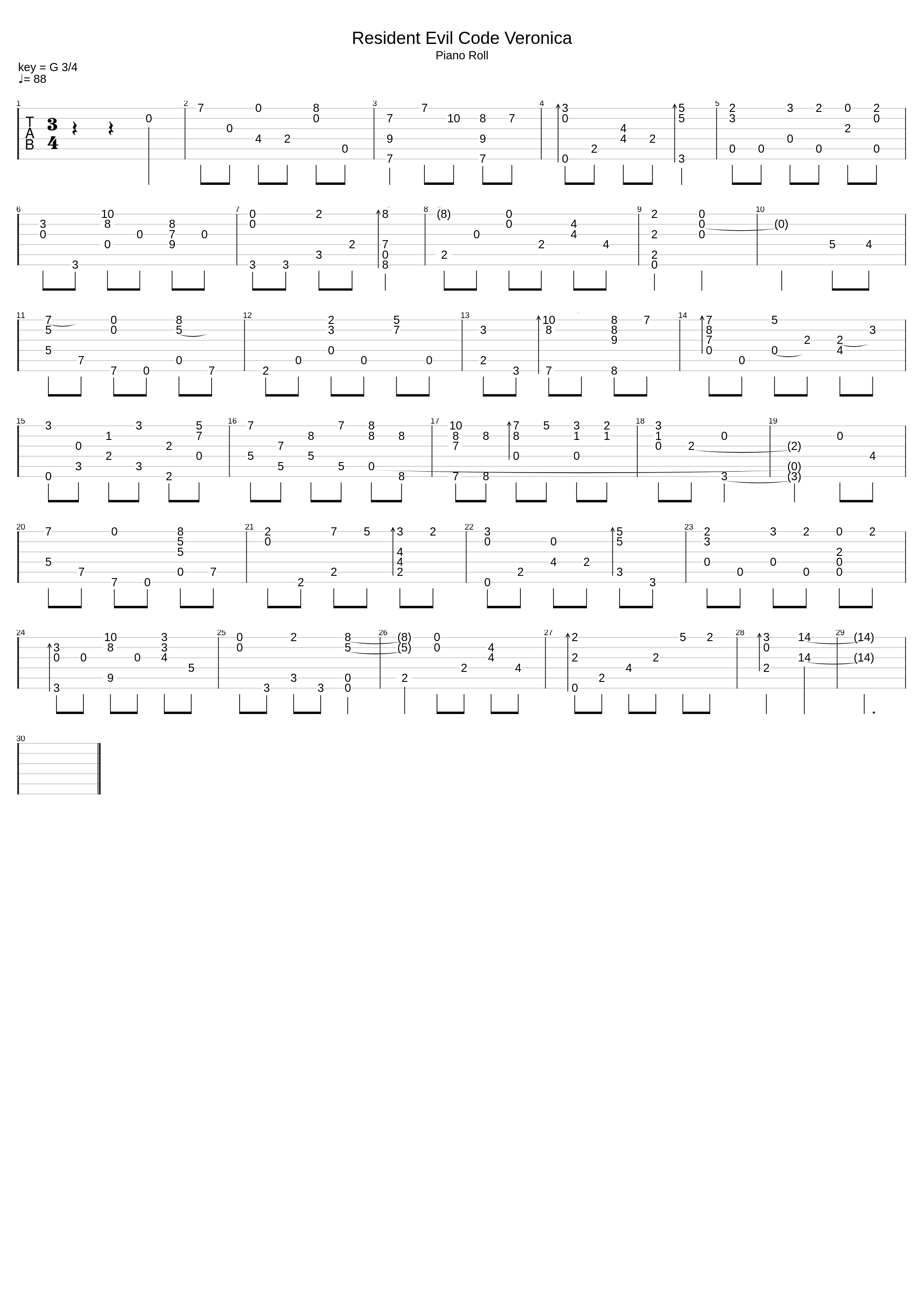 Resident Evil Code Veronica - Piano Roll_Mustafa Alqaseer_1