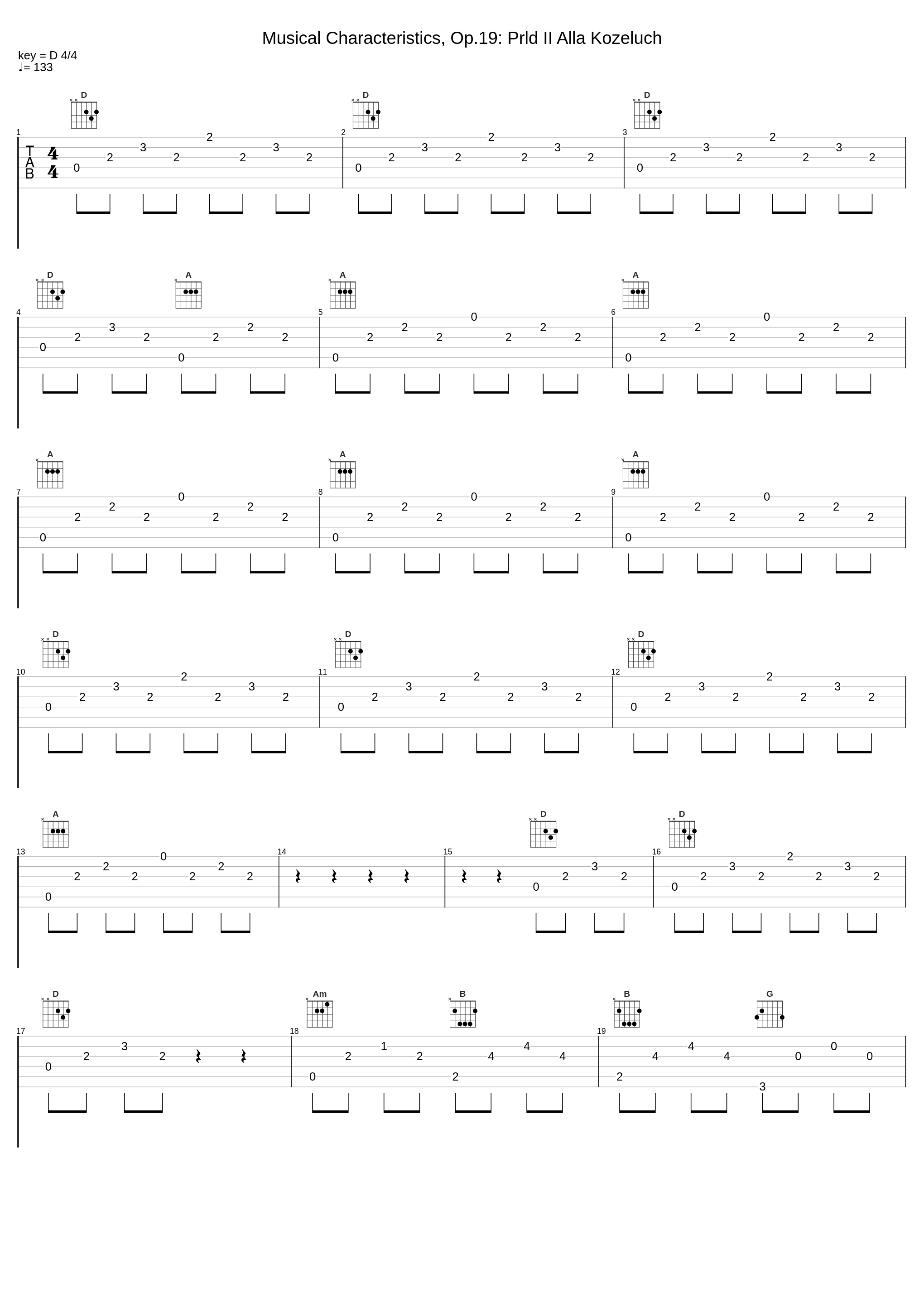 Musical Characteristics, Op.19: Prld II Alla Kozeluch_Pietro Spada,Muzio Clementi_1