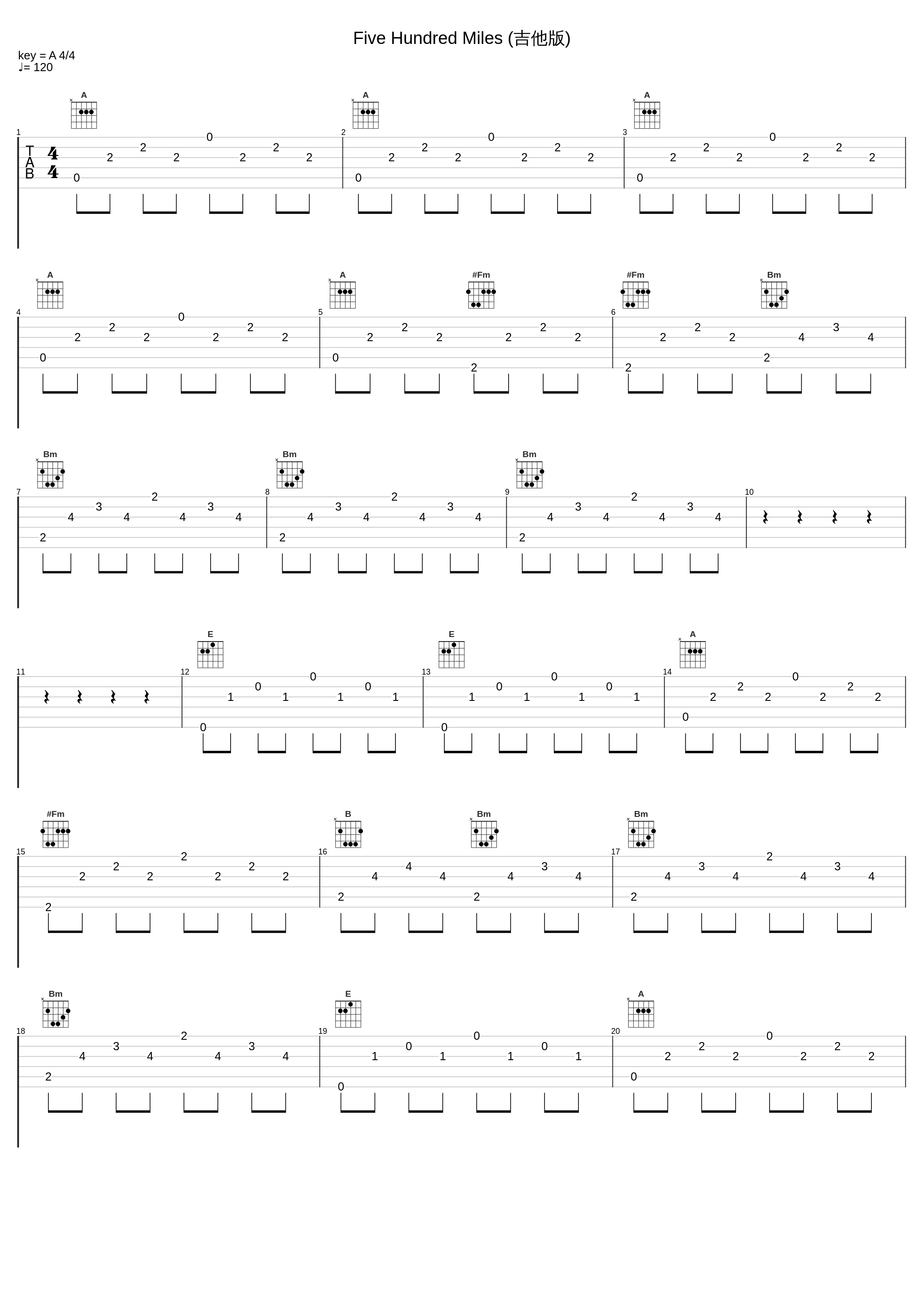 Five Hundred Miles (吉他版)_Tom Felton_1