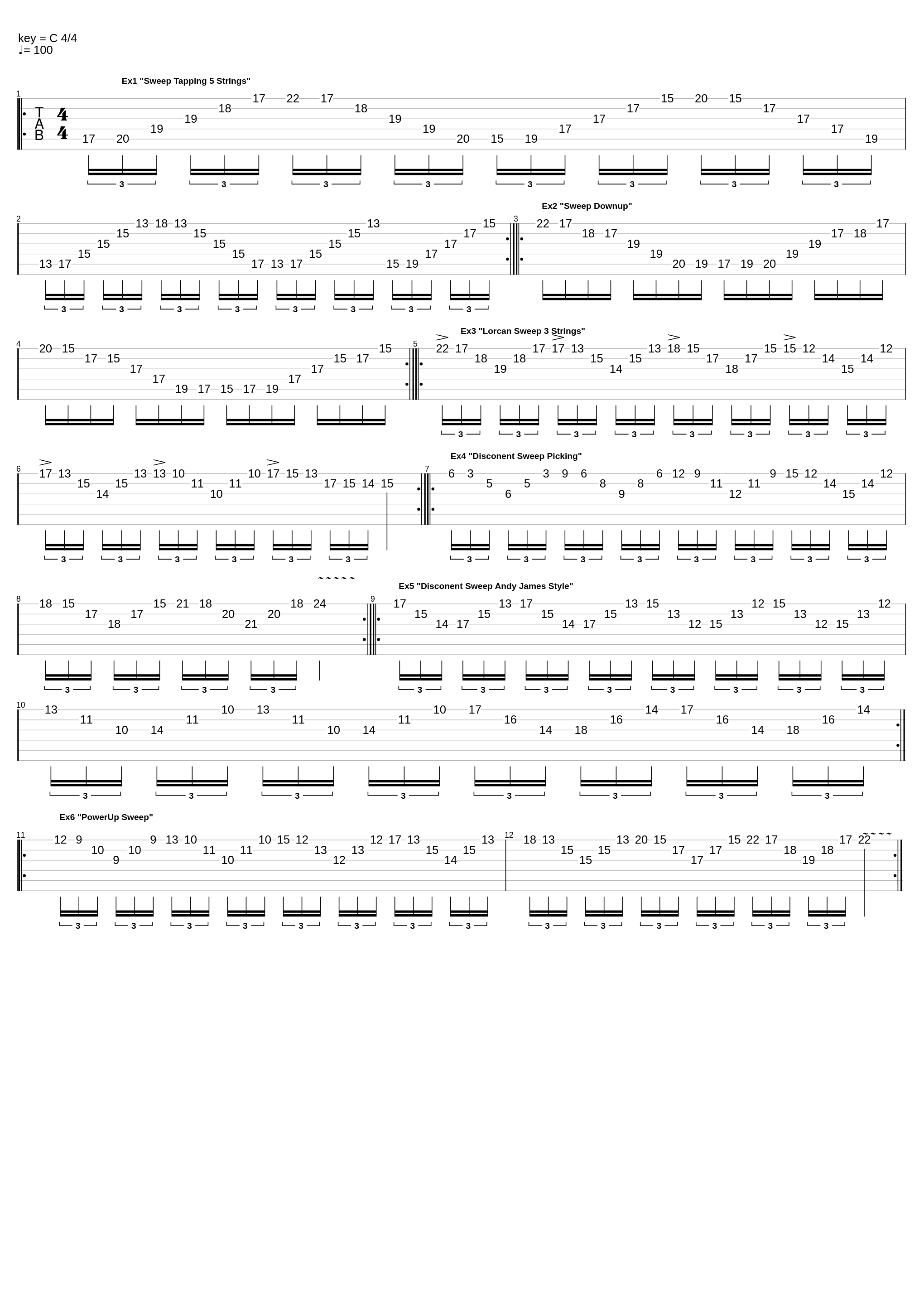 Sweep Picking Exercices_Sam Michaelis_1