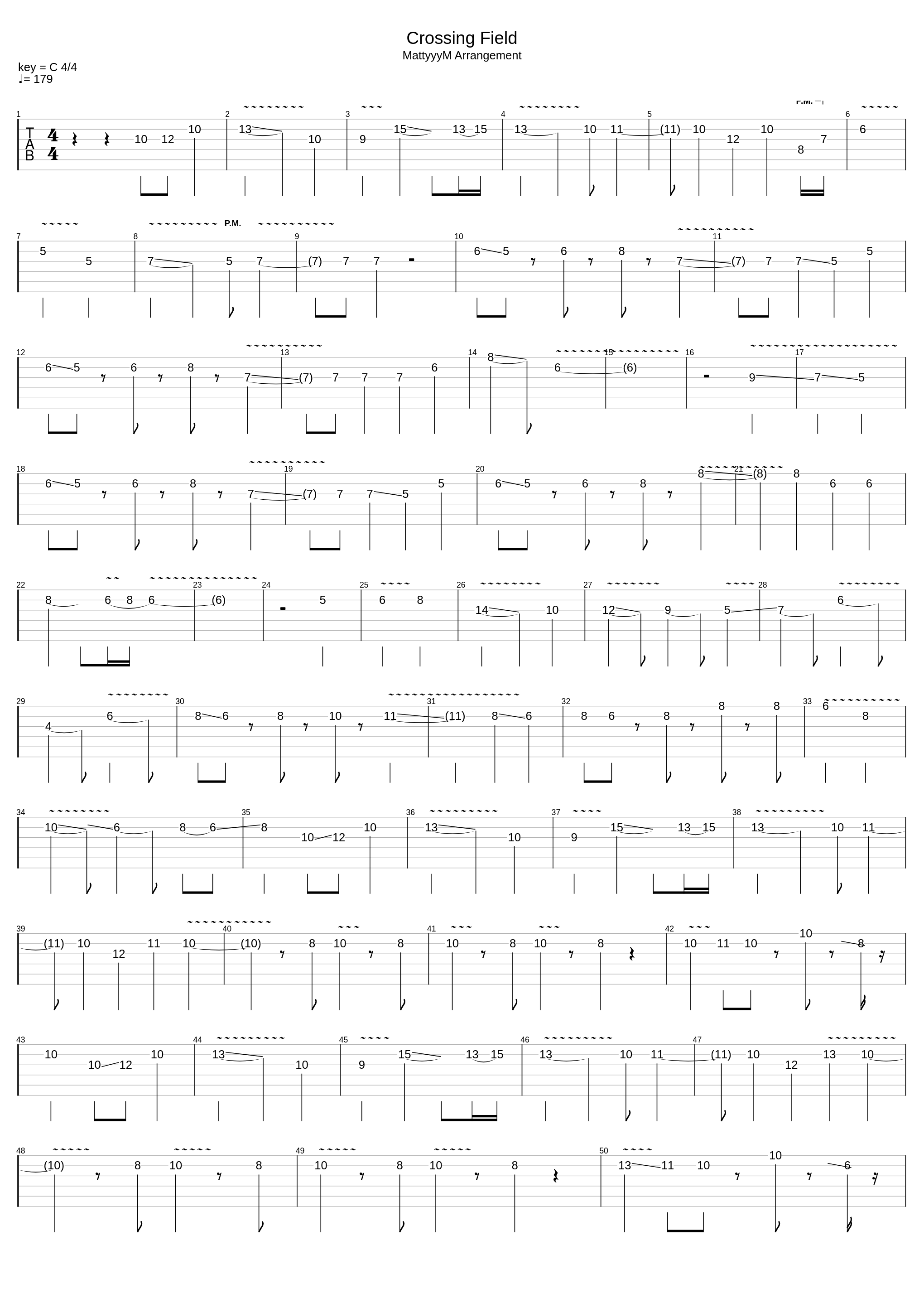 Crossing Field_Sword Art Online Opening Full (Mattyyym Tab) 179 Bpm_1