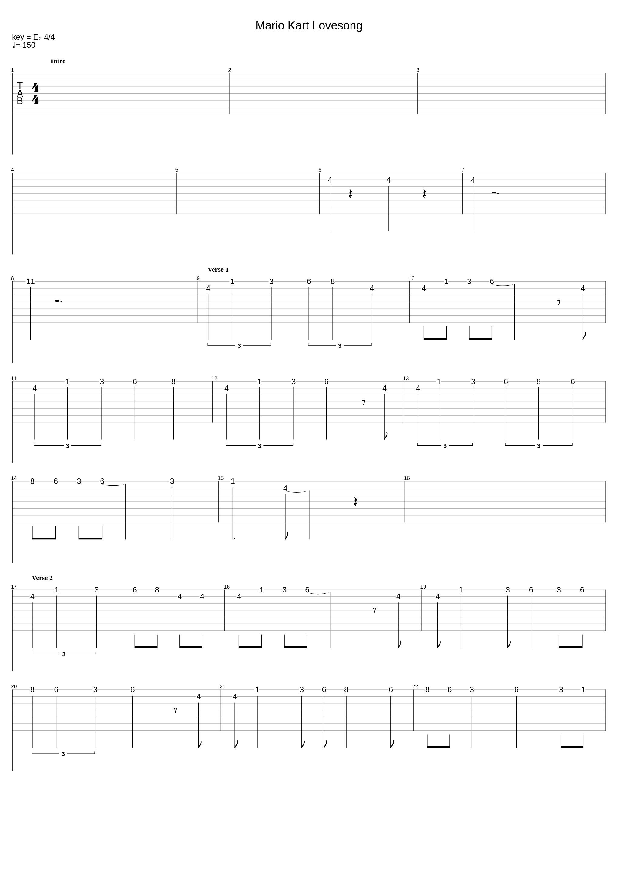 Mario Kart Love Song (Uncomfortably Detailed Transcription)_Sam Hart_1
