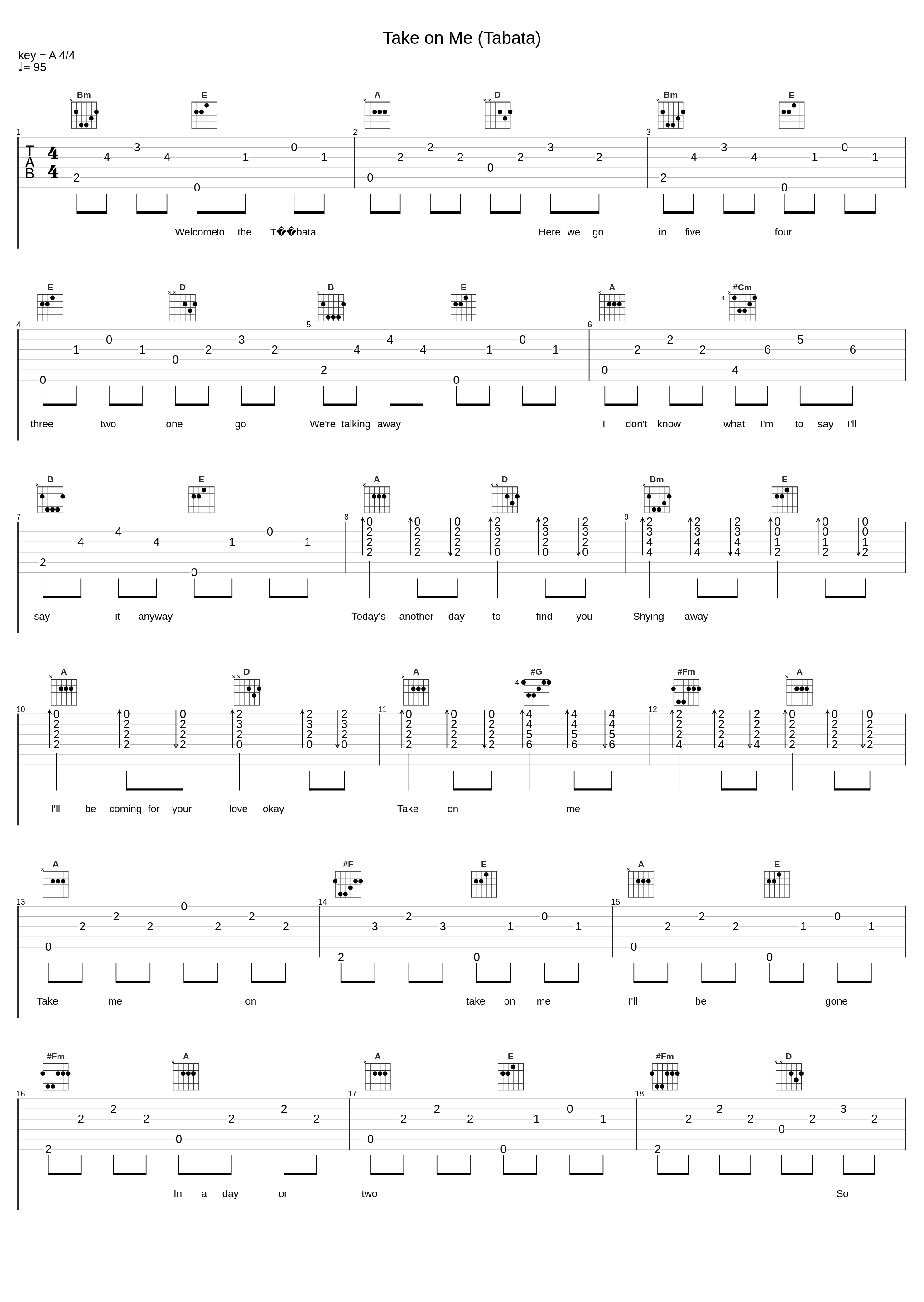 Take on Me (Tabata)_Tabata Songs_1