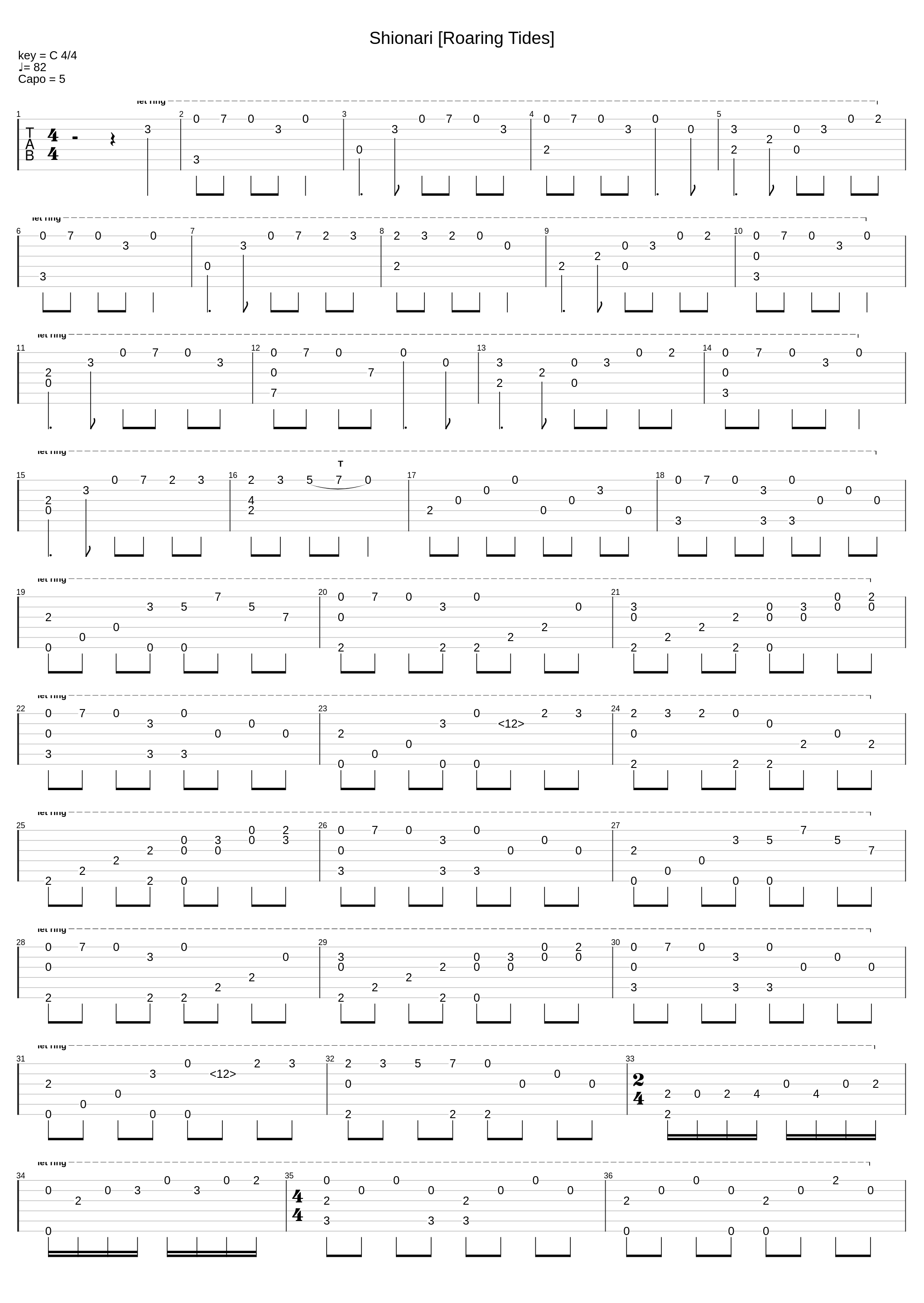 Clannad Ost - Shionari [Roaring Tides] Guitar_Shinji Orito_1