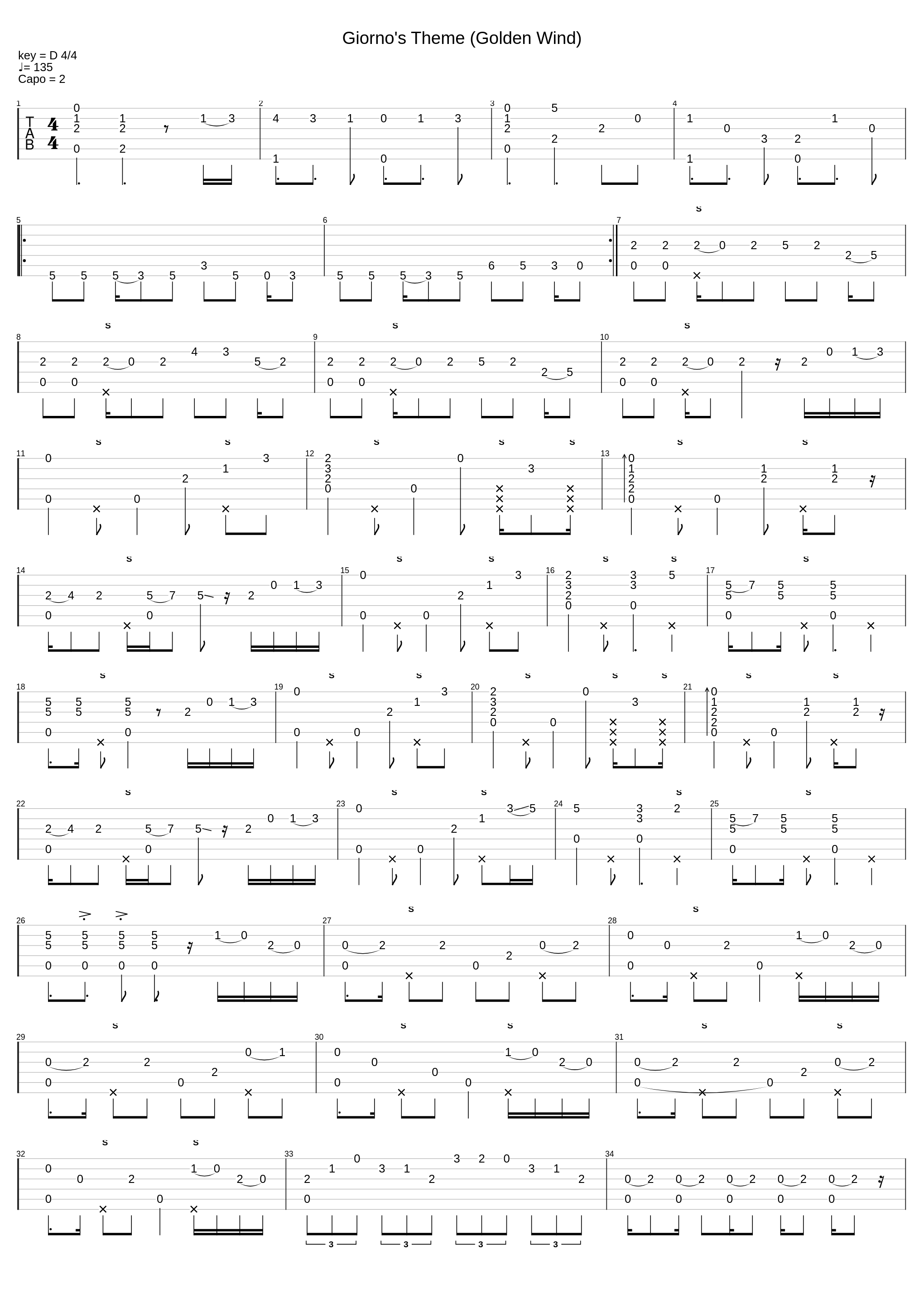 Giorno's Theme_Vvxofingerstyletab (Yt)_1