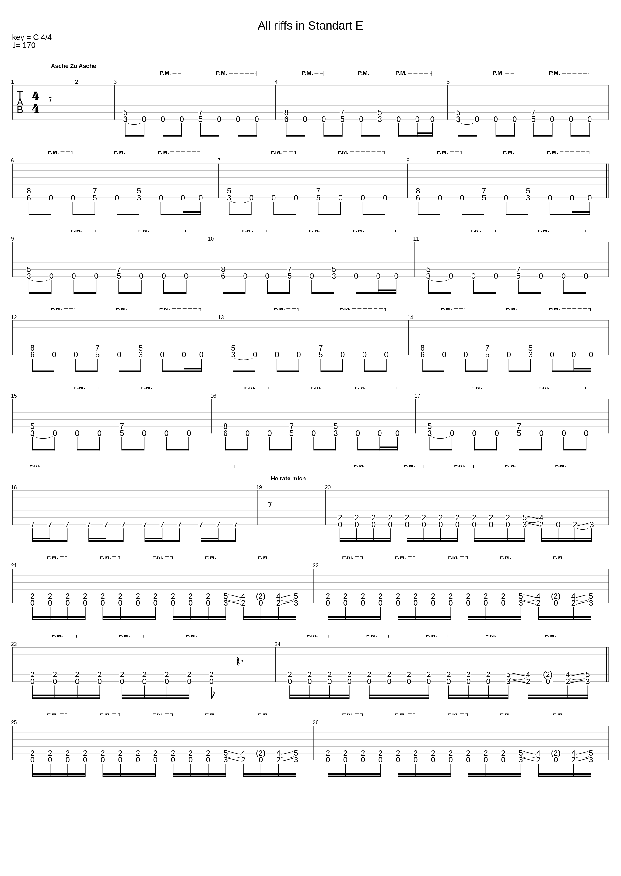 All riffs in Standart E_Rammstein_1