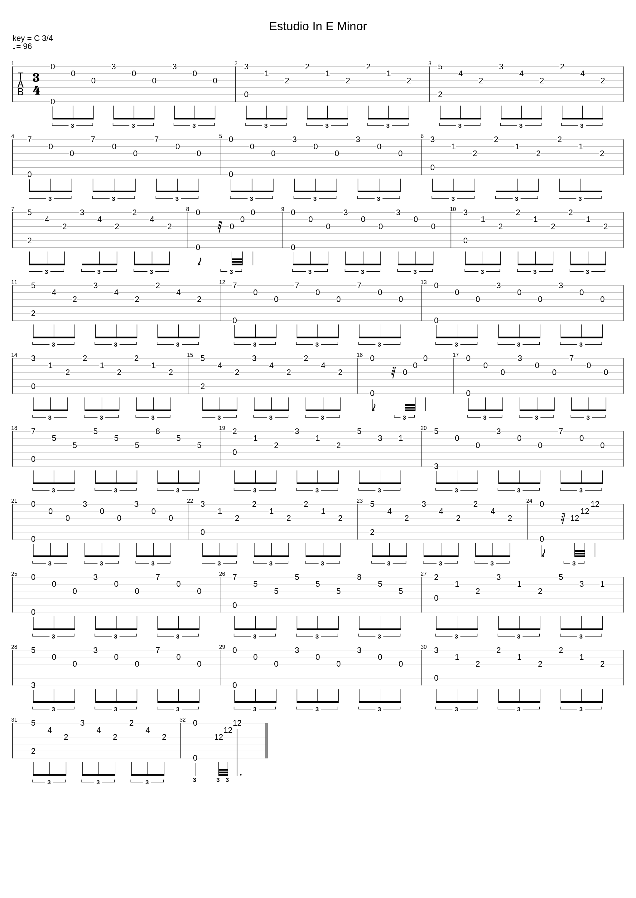 Estudio In E Minor_Francisco Tarrega_1