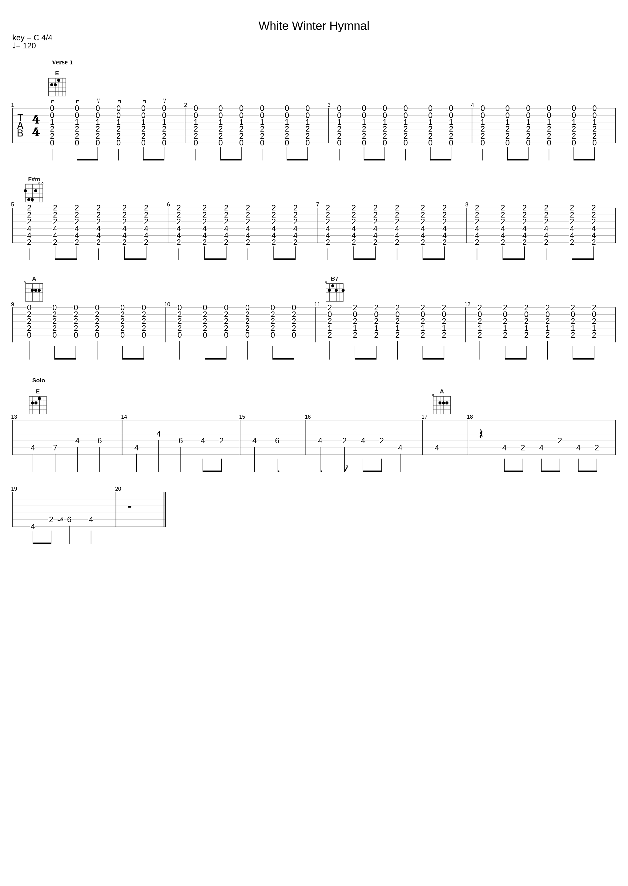 White Winter Hymnal (Simple One-Guitar Version L3)_Fleet Foxes_1