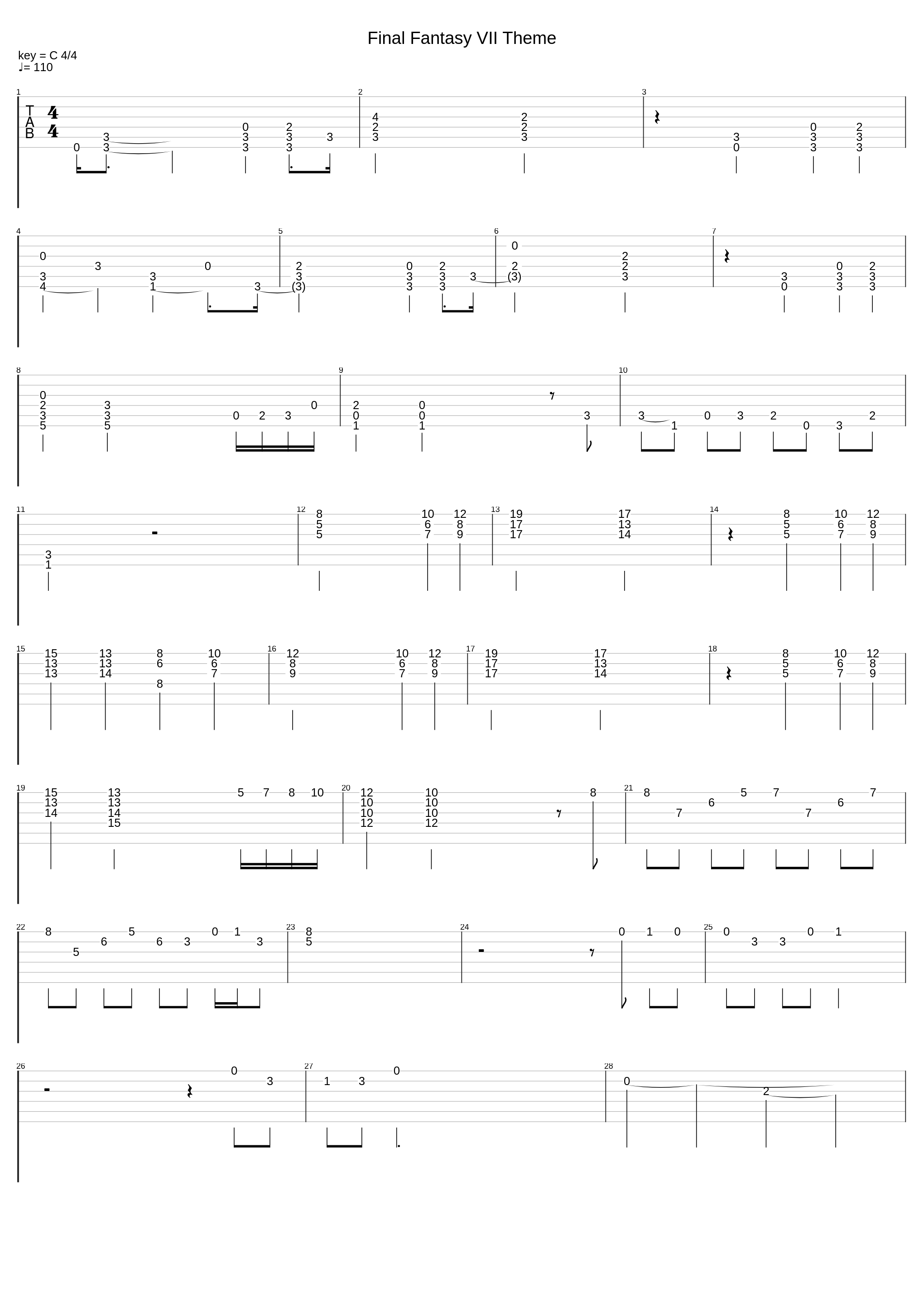 Final Fantasy Vii Theme_Nobuo Uematsu_1