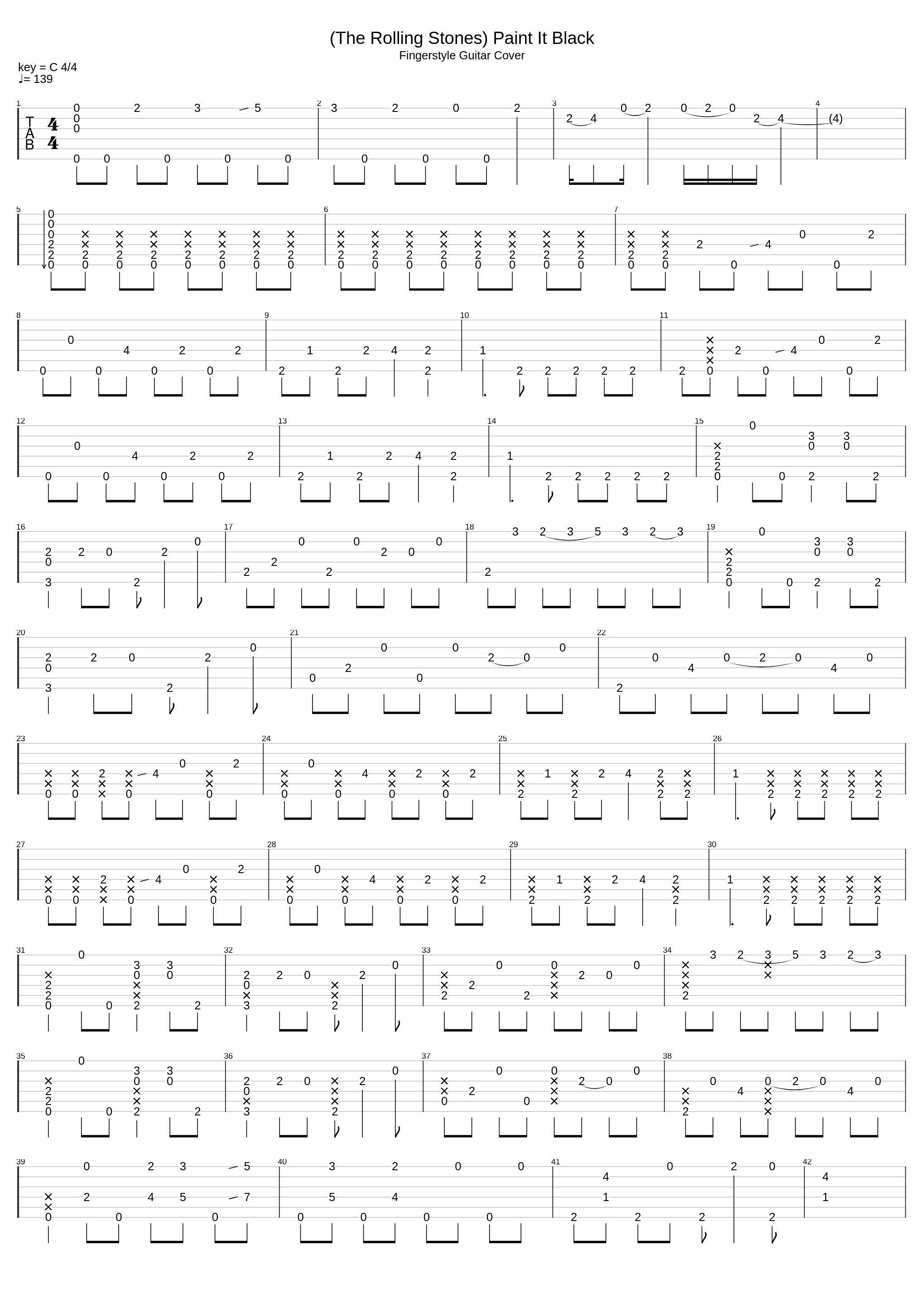 Paint it Black (Fingerstyle)_The Rolling Stones_1