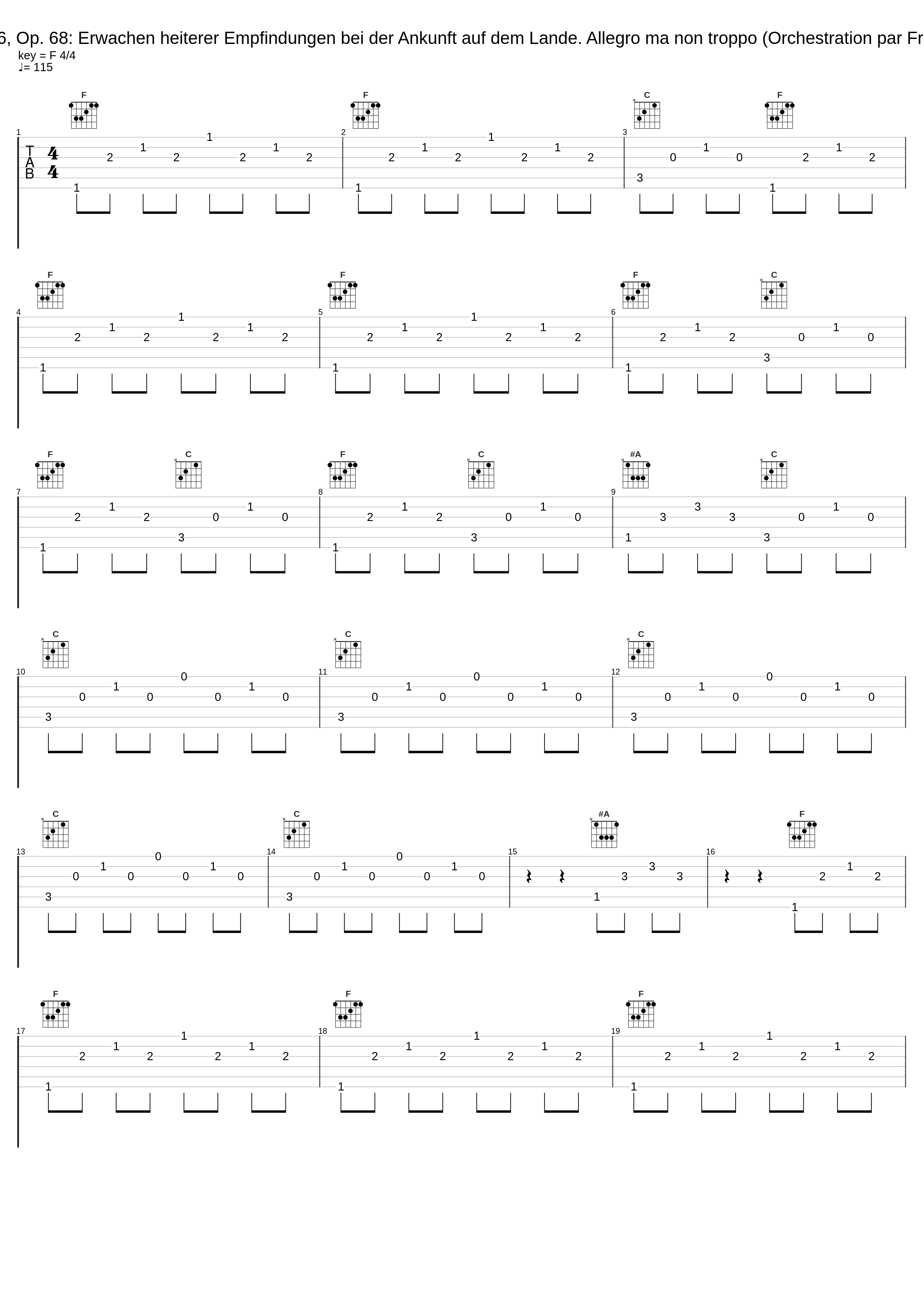 Symphony No. 6, Op. 68: Erwachen heiterer Empfindungen bei der Ankunft auf dem Lande. Allegro ma non troppo (Orchestration par François Bernard)_Cappella Forensis,François Bernard_1